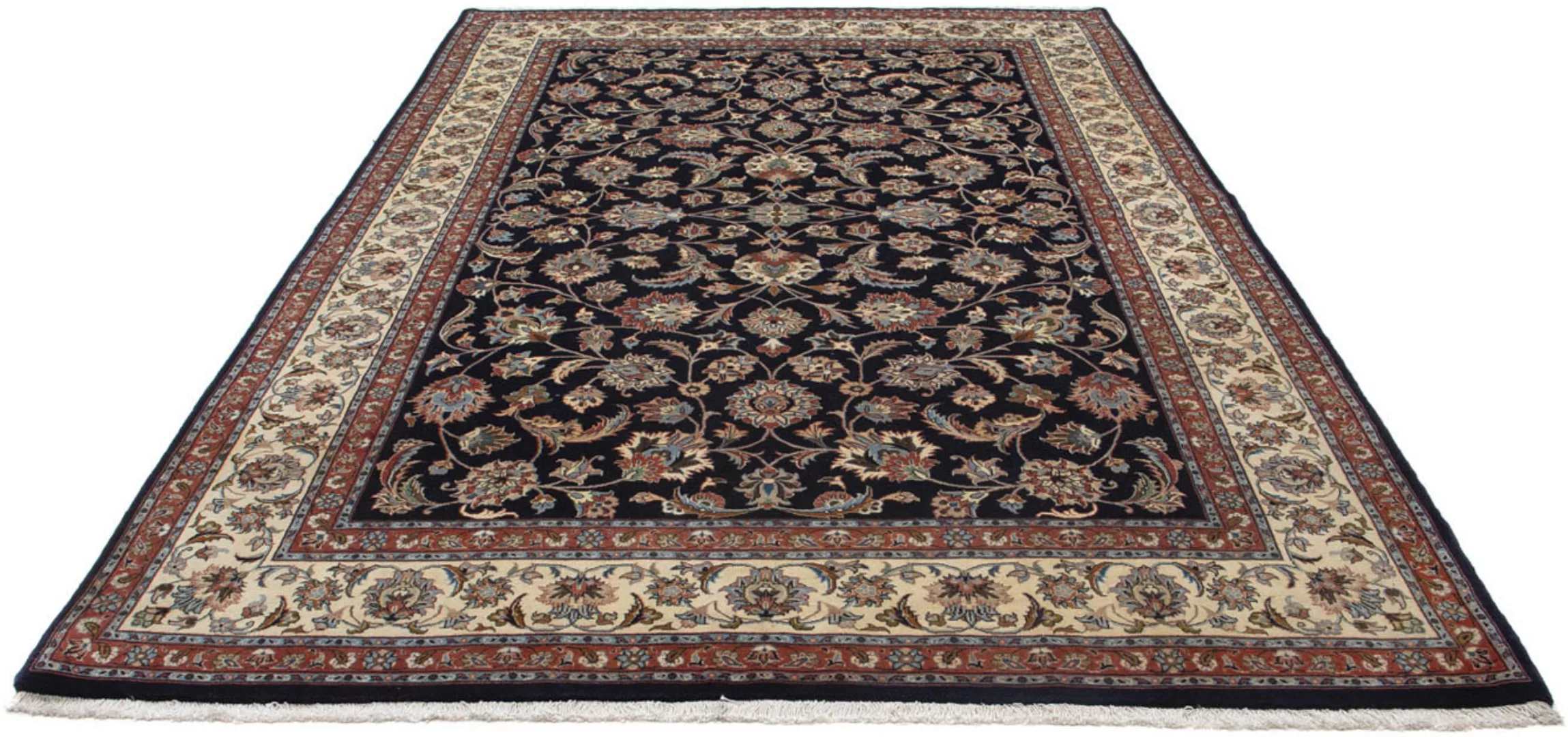 morgenland Wollteppich »Maschad Blumenmuster Nero 302 x 194 cm«, rechteckig günstig online kaufen