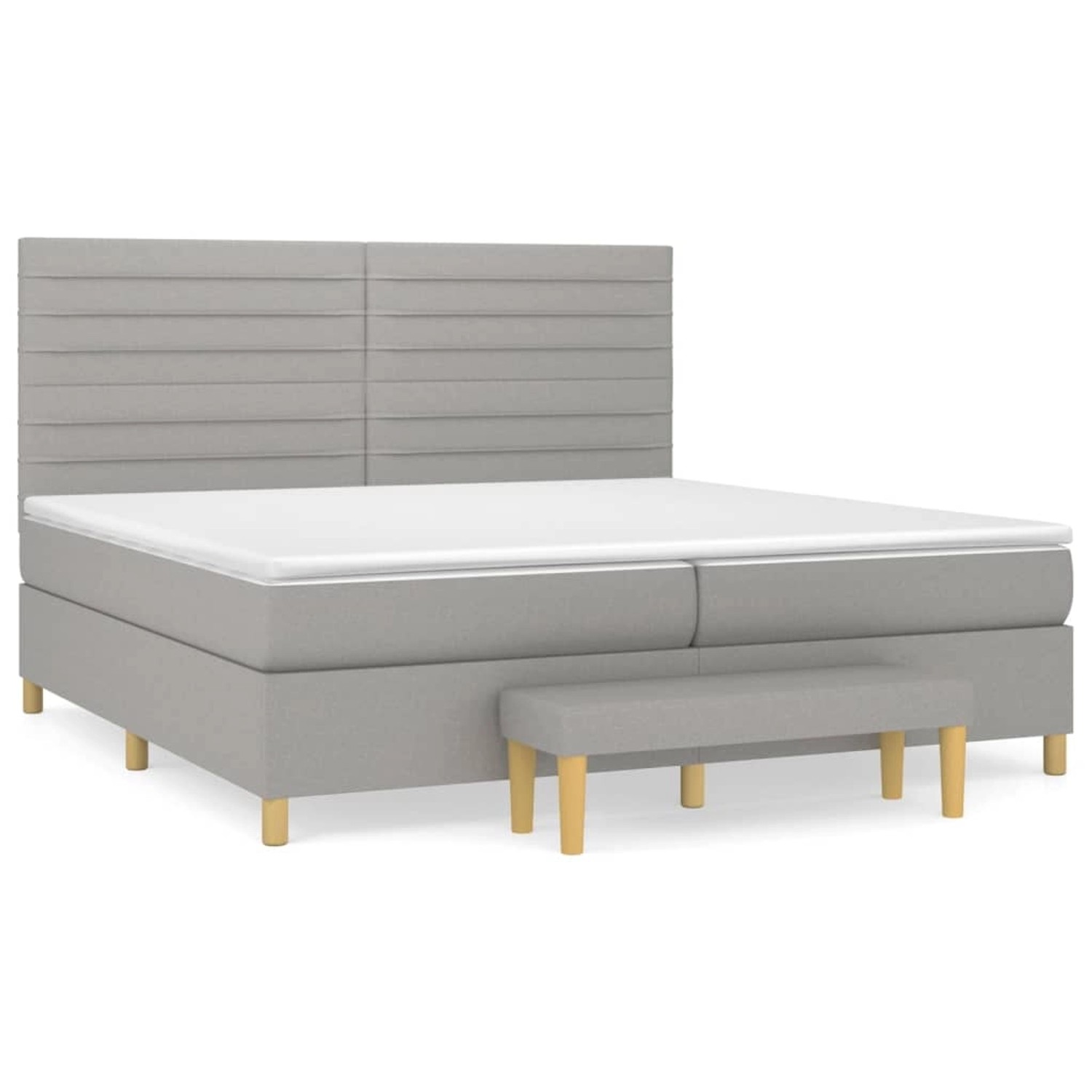 vidaXL Boxspringbett Boxspringbett mit Matratze Hellgrau 200x200 cm Stoff B günstig online kaufen