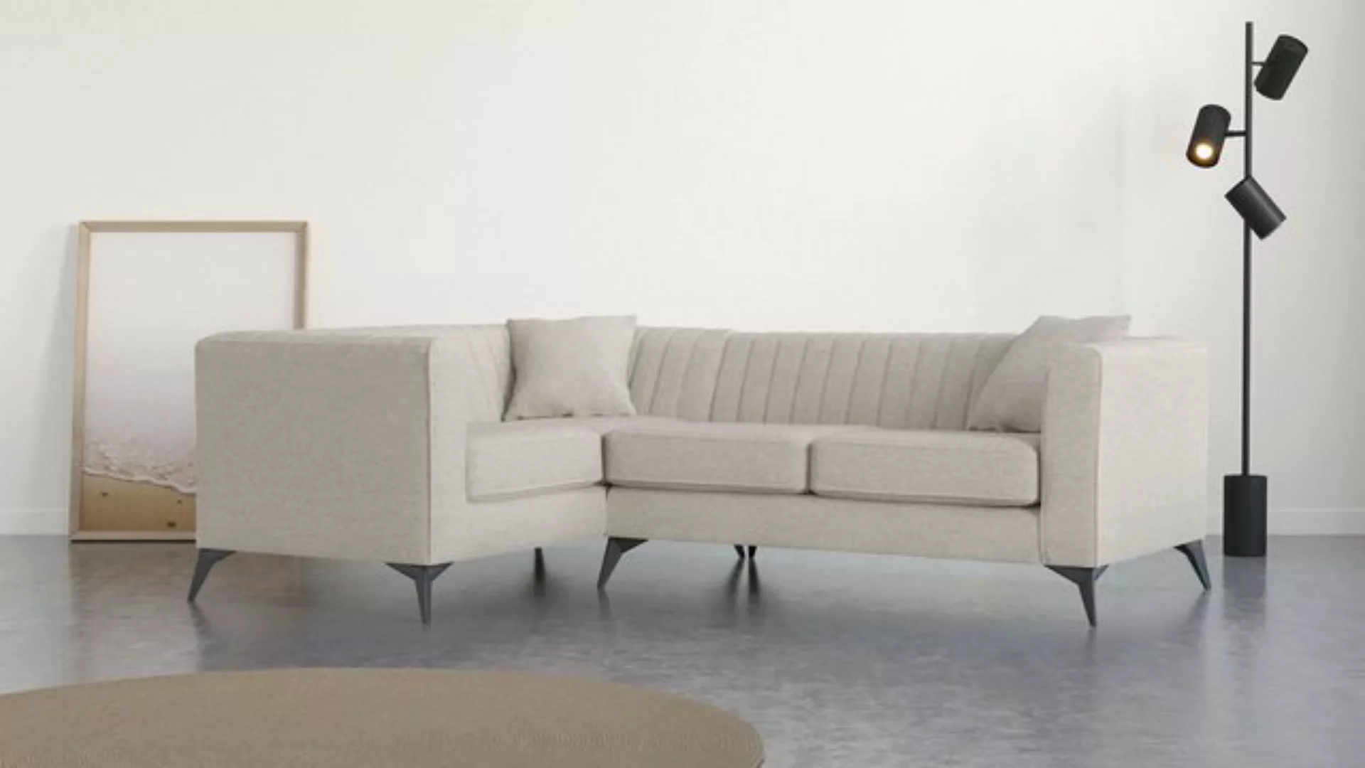 Places of Style Ecksofa "MATTHEW B/T/H: 240/167/74 cm", L-Form, Steppung im günstig online kaufen