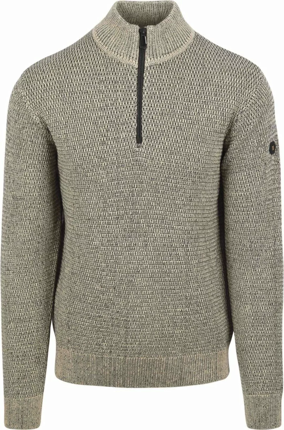 No Excess Halfzip Pullover Struktur Melange Stone - Größe M günstig online kaufen