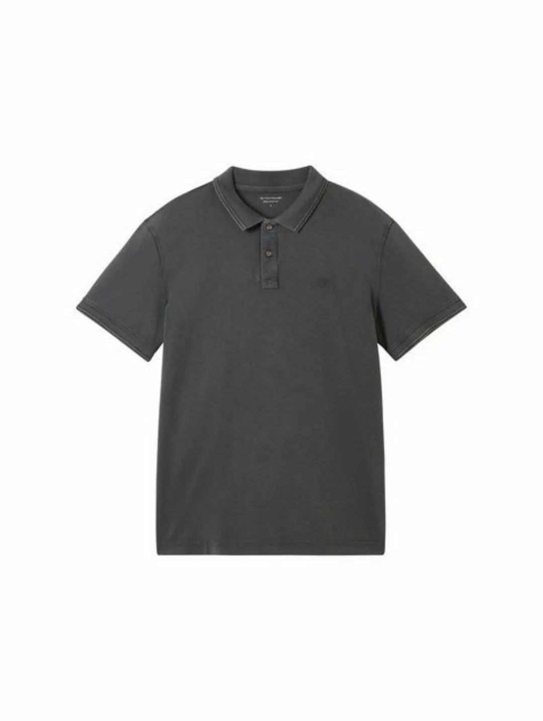 TOM TAILOR T-Shirt garment dye polo, Tarmac Grey günstig online kaufen