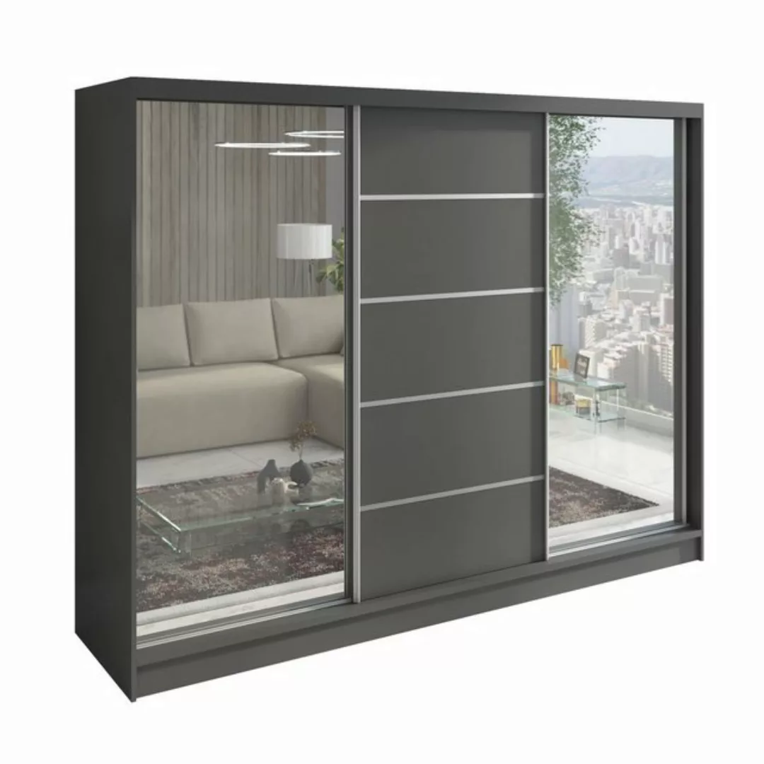 A&J MöbelLand GmbH Schwebetürenschrank TOP, 3-türig Schrank 200 cm mit Schu günstig online kaufen