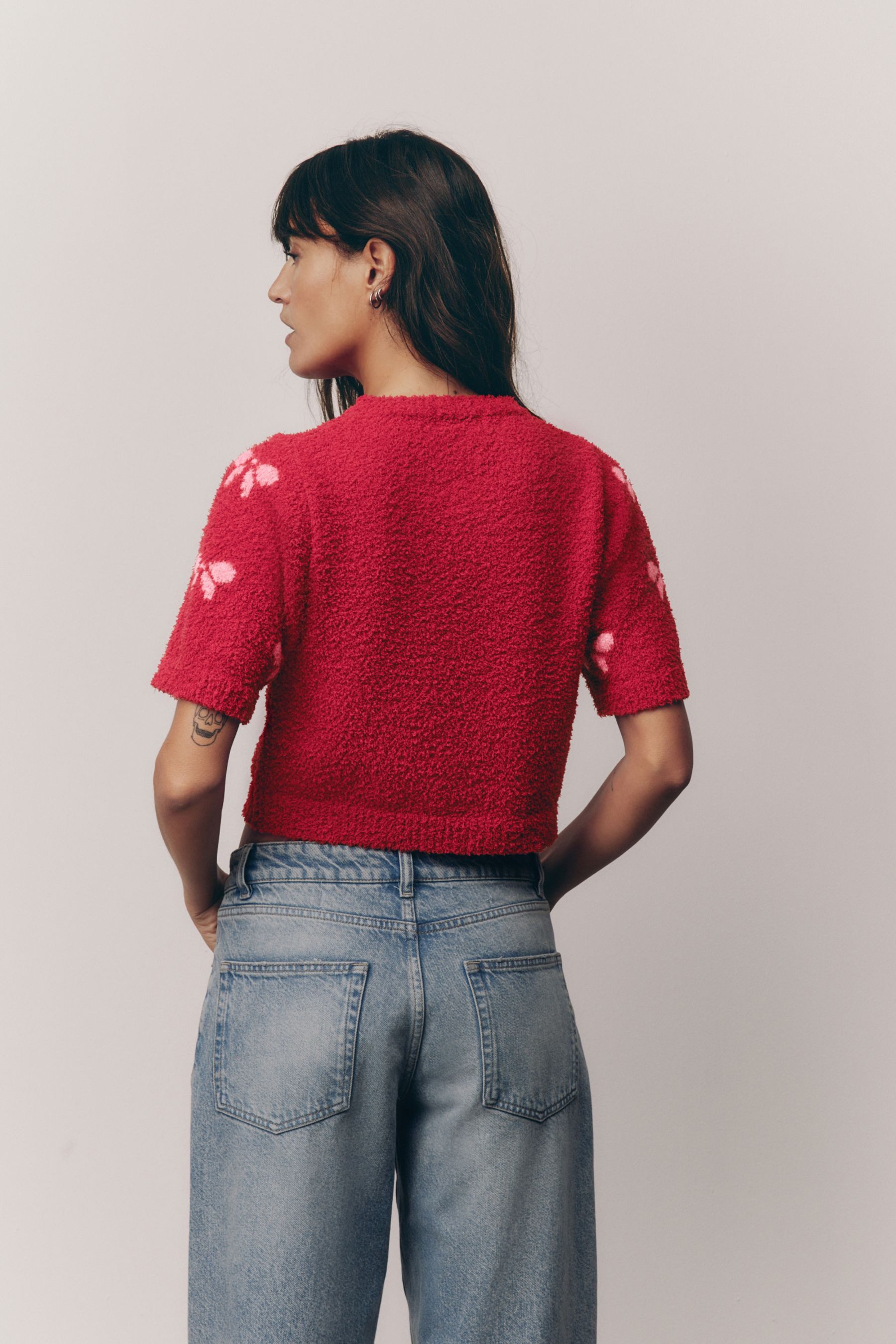 Next Rundhalspullover Kurzarm-Strickpullover mit Schleife (1-tlg) günstig online kaufen