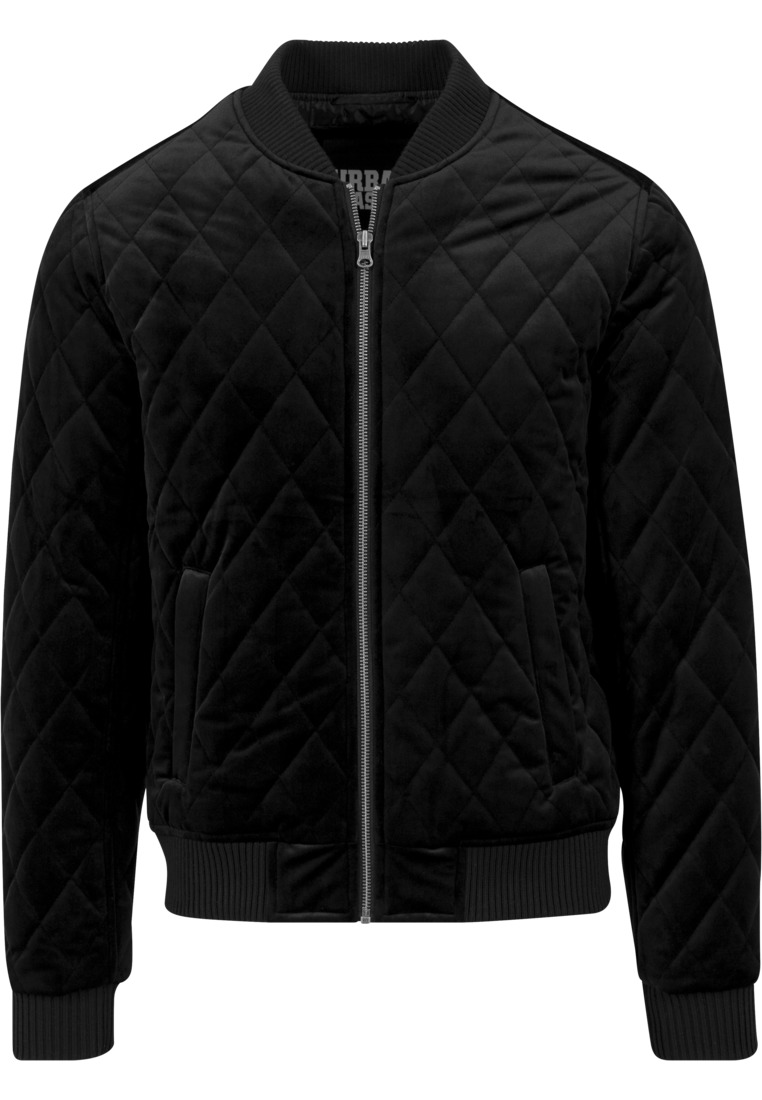 Urban Classics Herren Diamond Quilt Velvet Jacke TB1452 Black günstig online kaufen