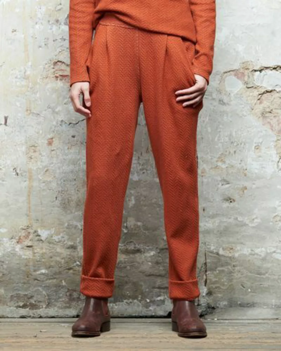Rostfarbene Hose - Pants Herringbone günstig online kaufen