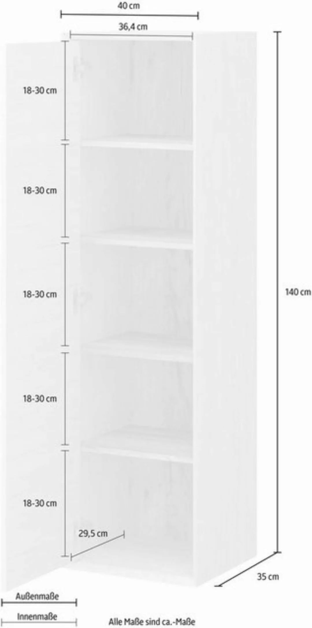 GERMANIA Hängeschrank Calvi Höhe 140 cm günstig online kaufen