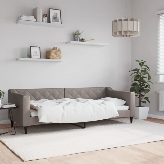 vidaXL Gästebett Gästebett Tagesbett Taupe 80x200 cm Stoff Bett Bettgestell günstig online kaufen