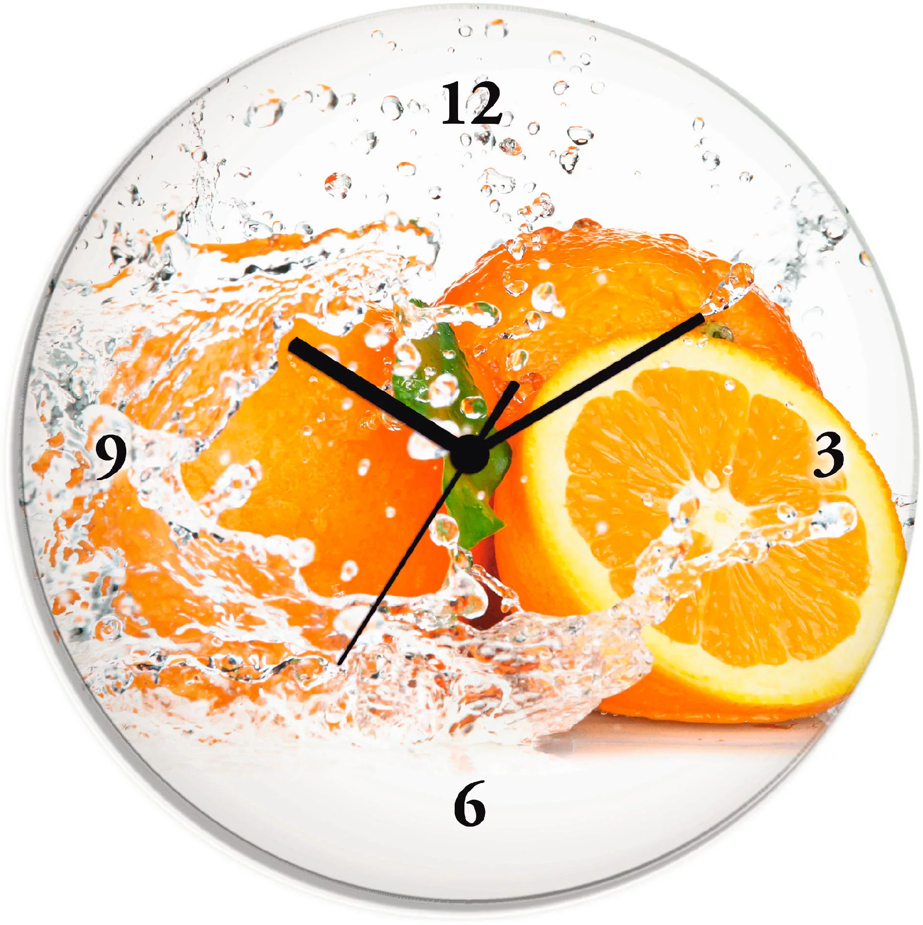 Artland Wanduhr "Orange mit Spritzwasser", wahlweise mit Quarz- oder Funkuh günstig online kaufen