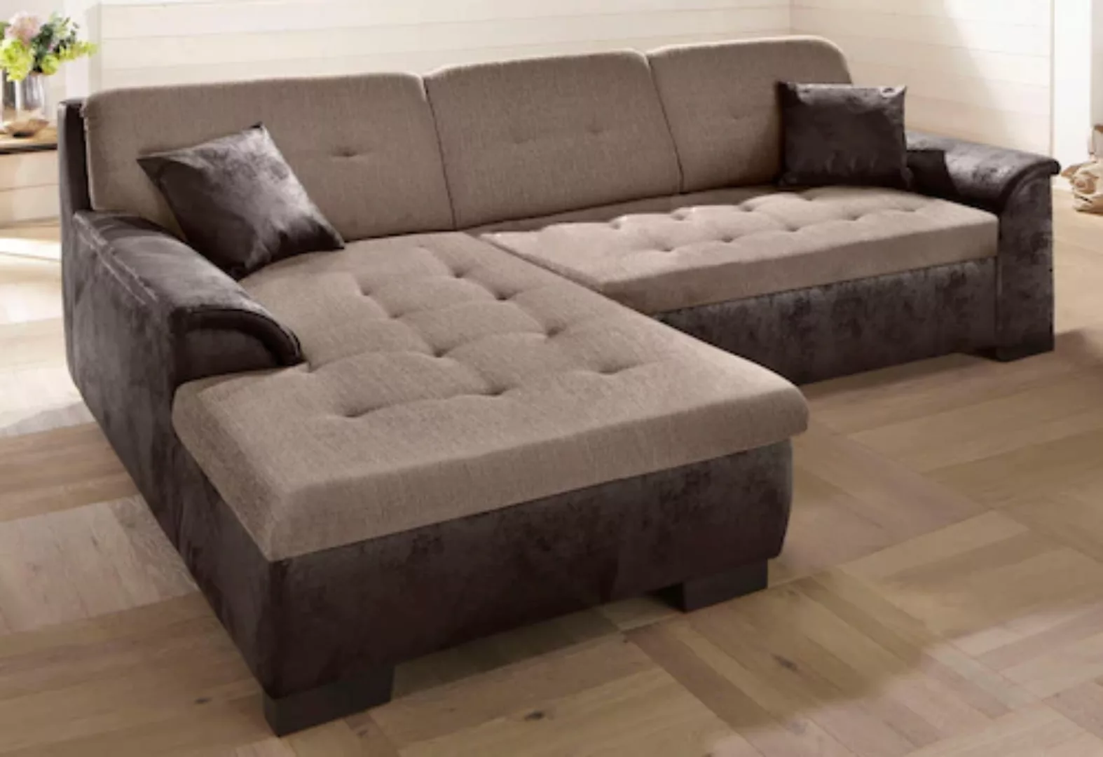 Home affaire Ecksofa »Bergen«, wahlweise mit Bettfunktion L-Form günstig online kaufen