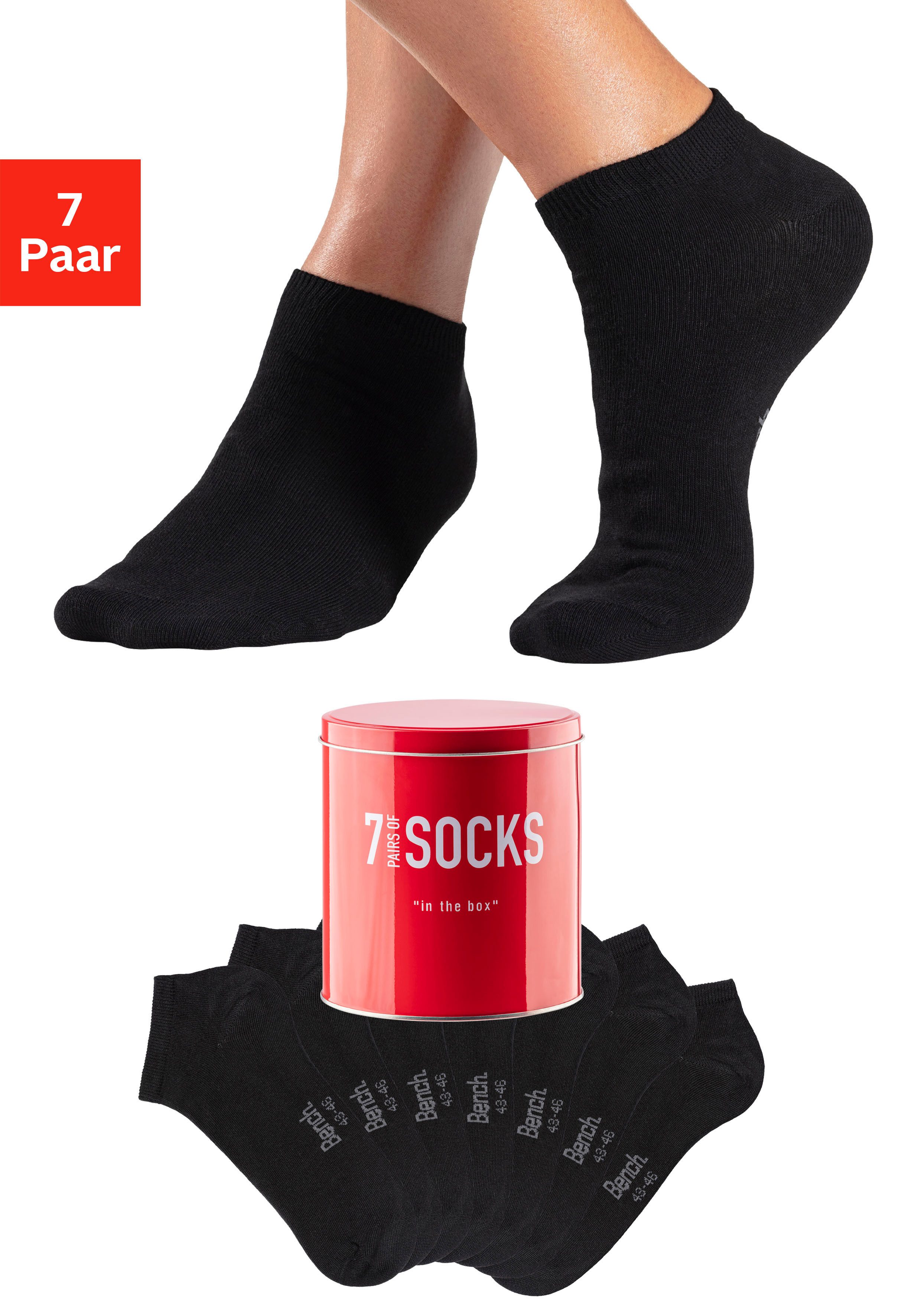 Bench. Sneakersocken, (Dose, 7 Paar), verpackt in der Dose günstig online kaufen