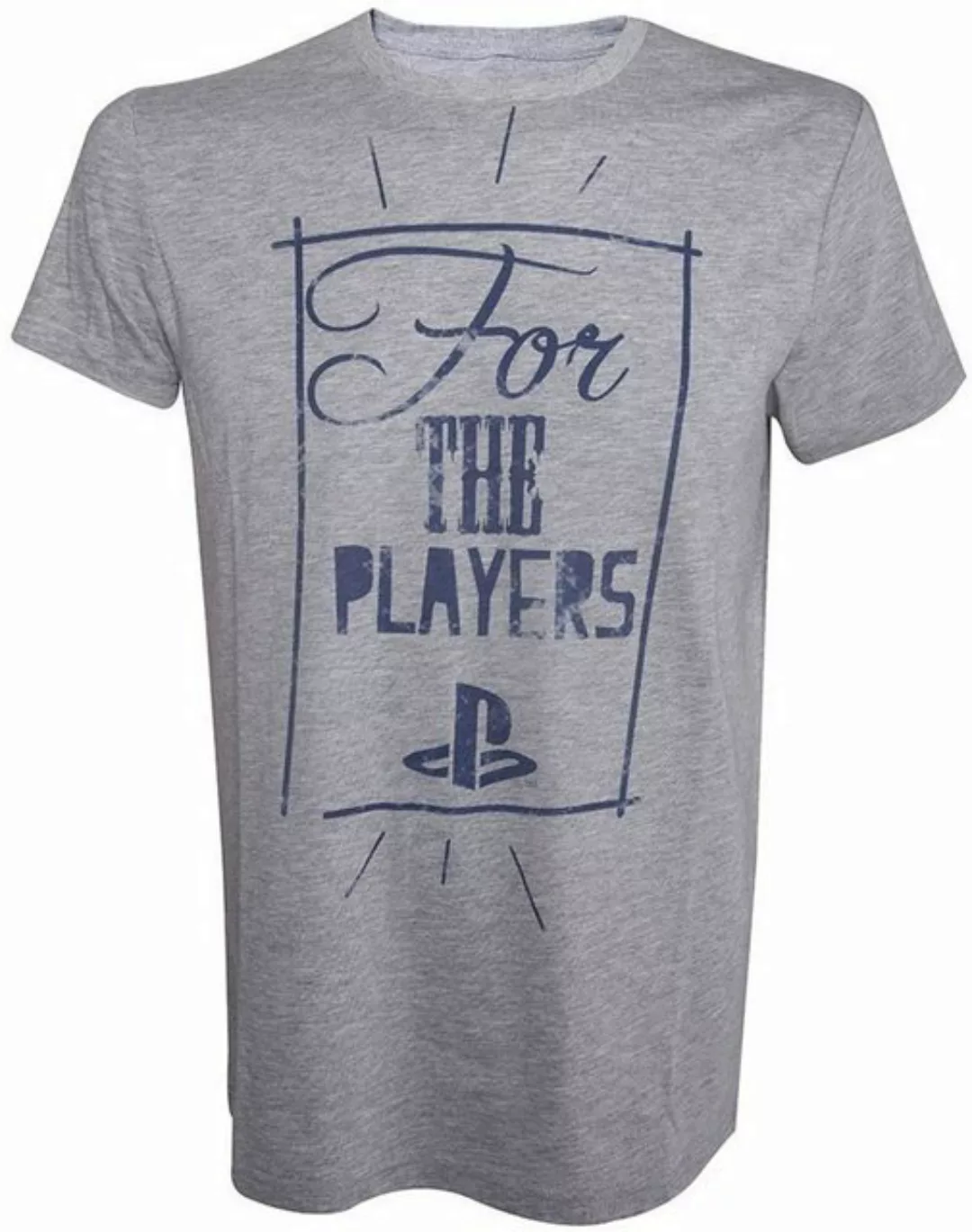 Playstation Print-Shirt FOR THE PLAYERS Playstation T-Shirt grau meliert S günstig online kaufen