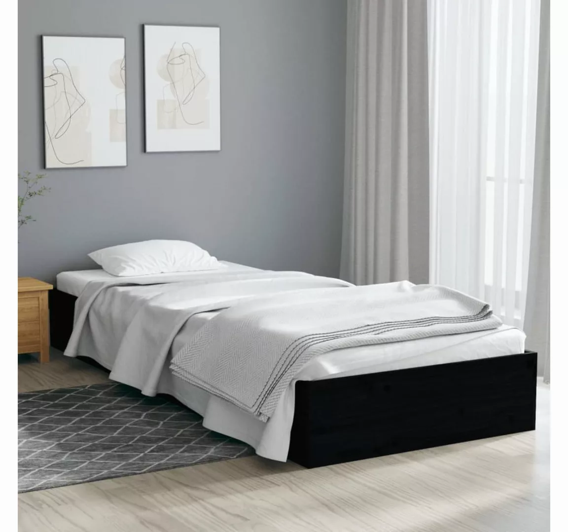 furnicato Bett Massivholzbett Schwarz 75x190 cm günstig online kaufen