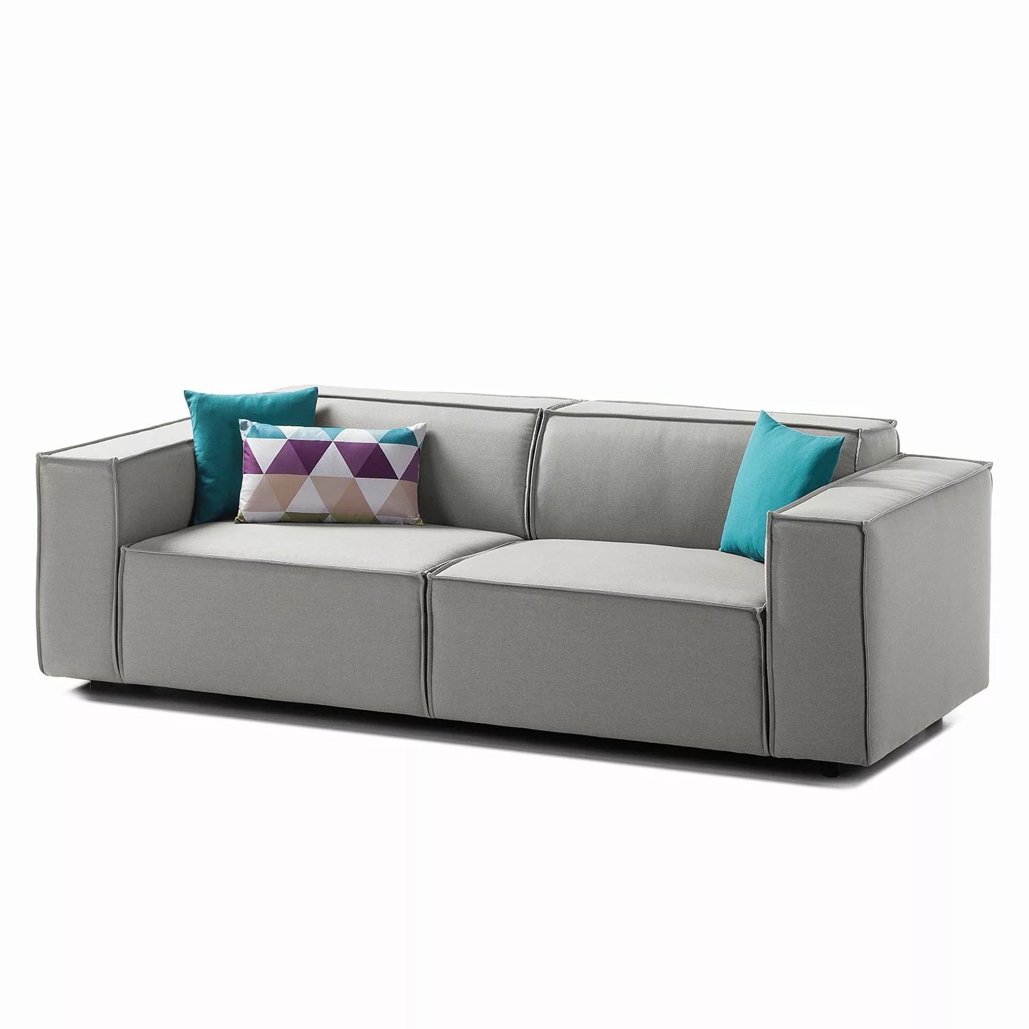home24 Sofa Kinx 2,5-Sitzer Graubraun Strukturstoff 223x72x96 cm (BxHxT) Mo günstig online kaufen