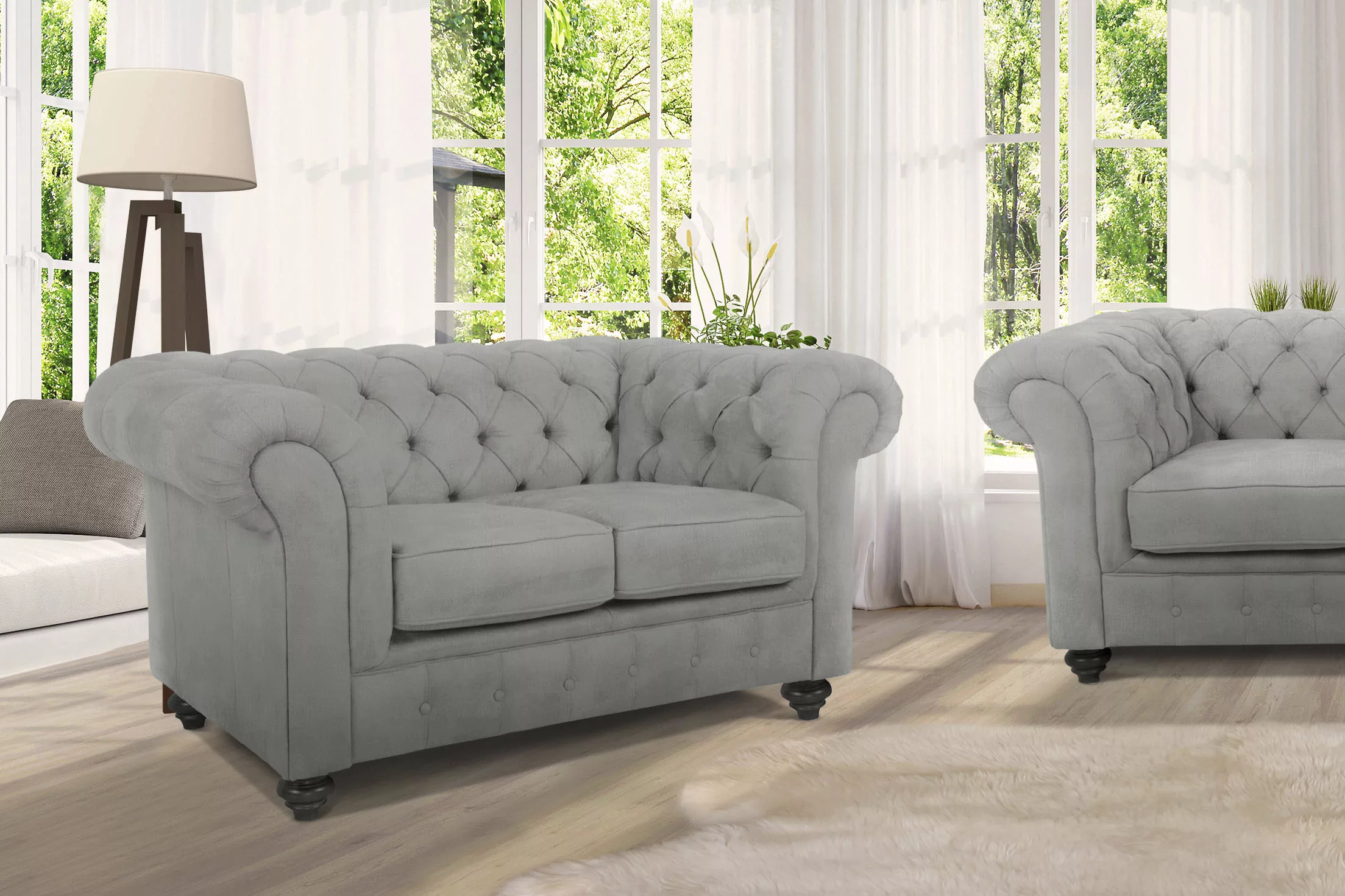 Home affaire Chesterfield-Sofa "Duc 2-Sitzer", hochwertige Knopfheftung im günstig online kaufen