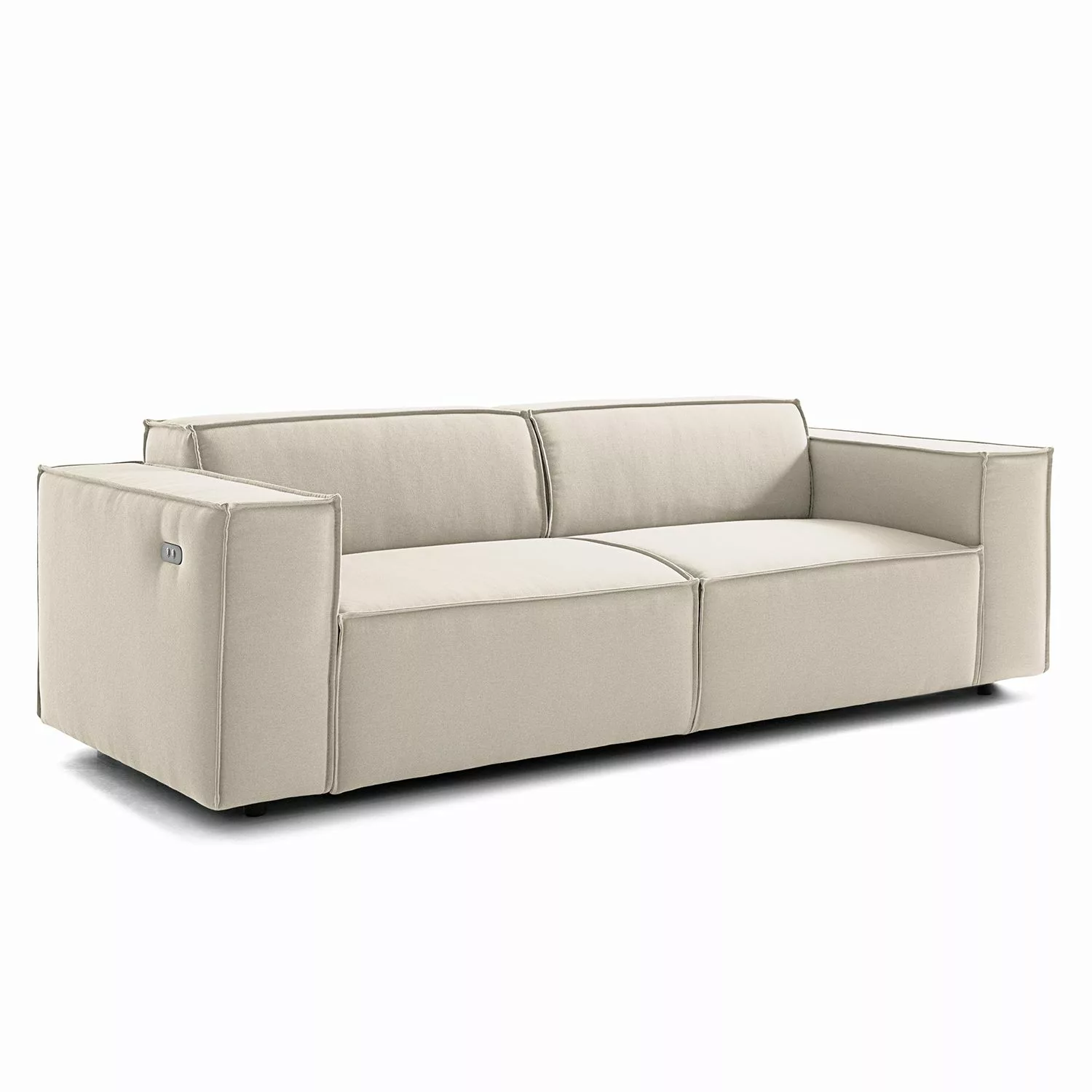 home24 Sofa Kinx 2,5-Sitzer Altweiß Strukturstoff 223x70x96 cm (BxHxT) Mode günstig online kaufen