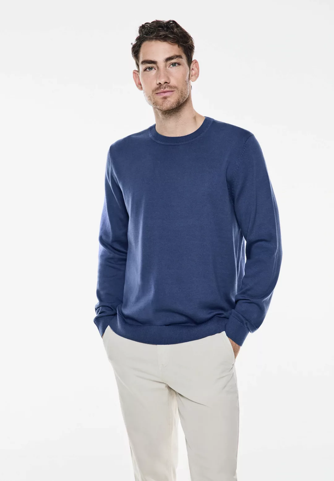 STREET ONE MEN Strickpullover, mit Rundhalsausschnitt günstig online kaufen