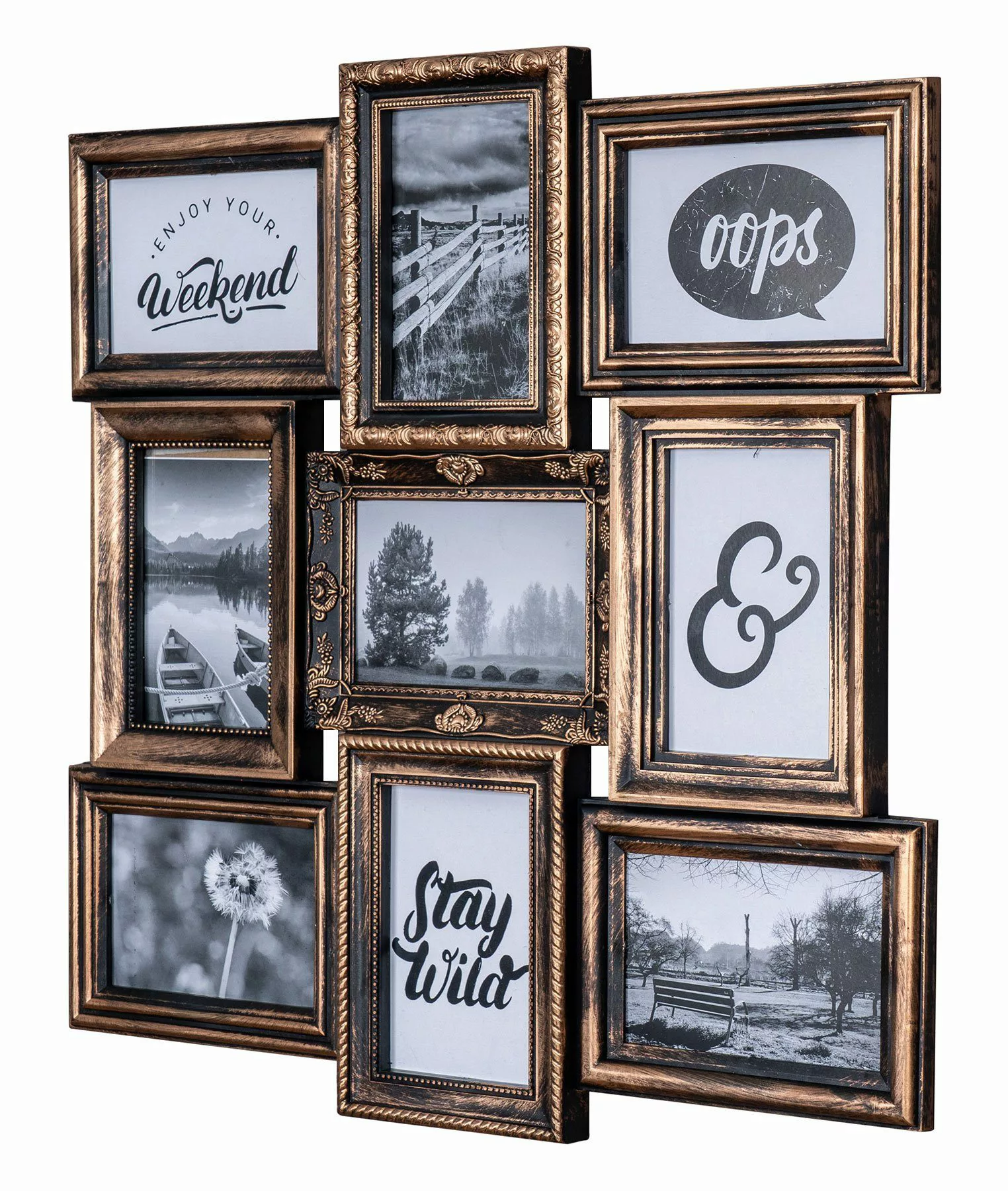 Levandeo® Bilderrahmen Collage, Bilderrahmen 9 Fotos günstig online kaufen