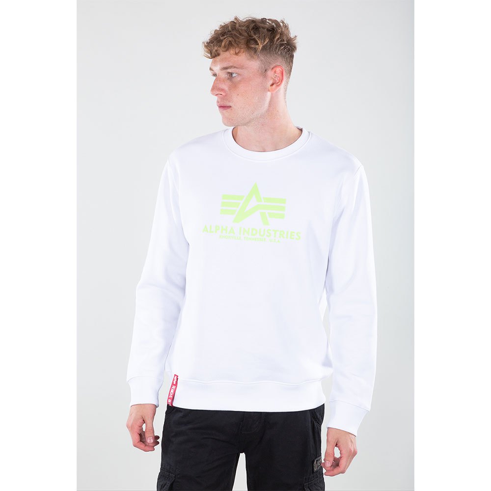 Alpha Industries Basic Neon Print Sweatshirt L White / Neon Green günstig online kaufen