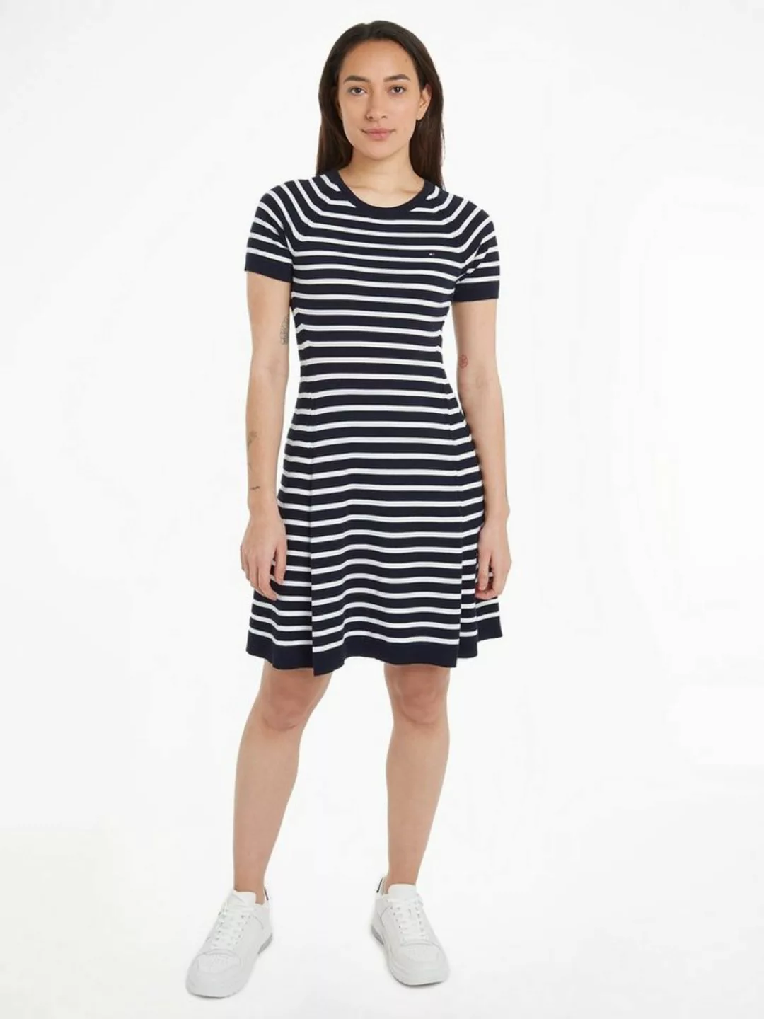 Tommy Hilfiger Jerseykleid CO JERSEY STITCH F&F DRESS mit Logostickerei auf günstig online kaufen