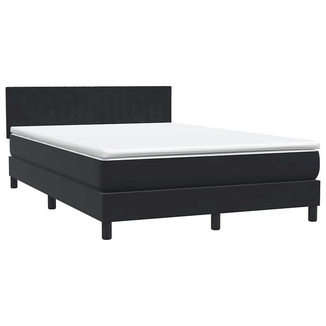 vidaXL Bett Boxspringbett mit Matratze Schwarz 140x220 cm Samt günstig online kaufen