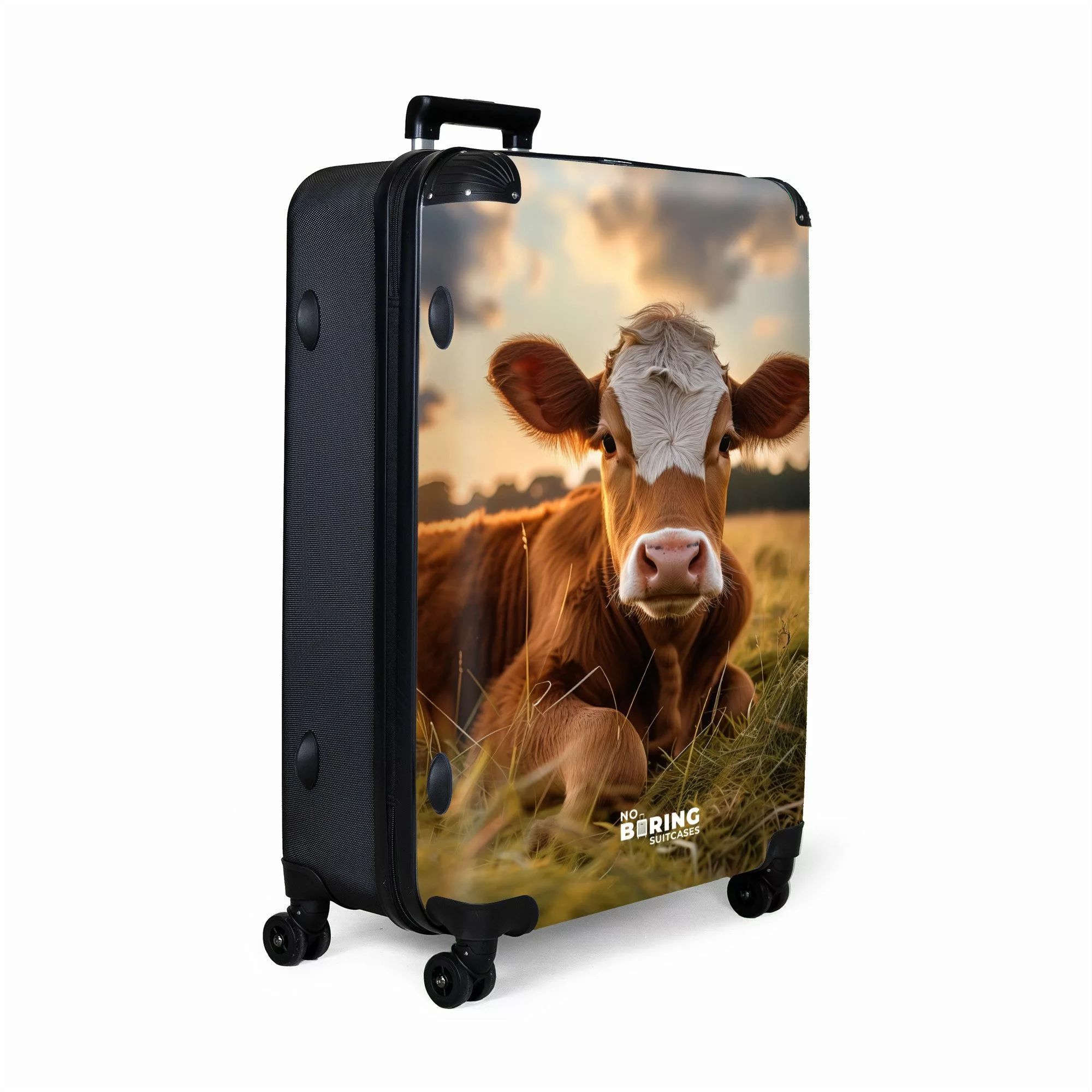 NoBoringSuitcases.com© Hartschalen-Trolley Kuh auf der Wiese günstig online kaufen