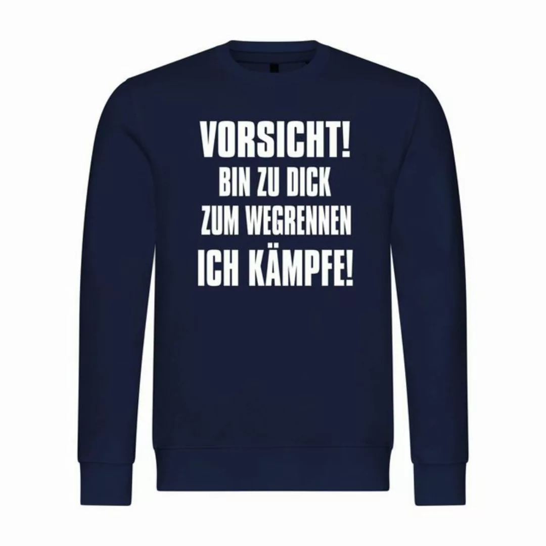 deinshirt Rundhalspullover Herren Pullover Vorsicht bin zu dick zum wegrenn günstig online kaufen