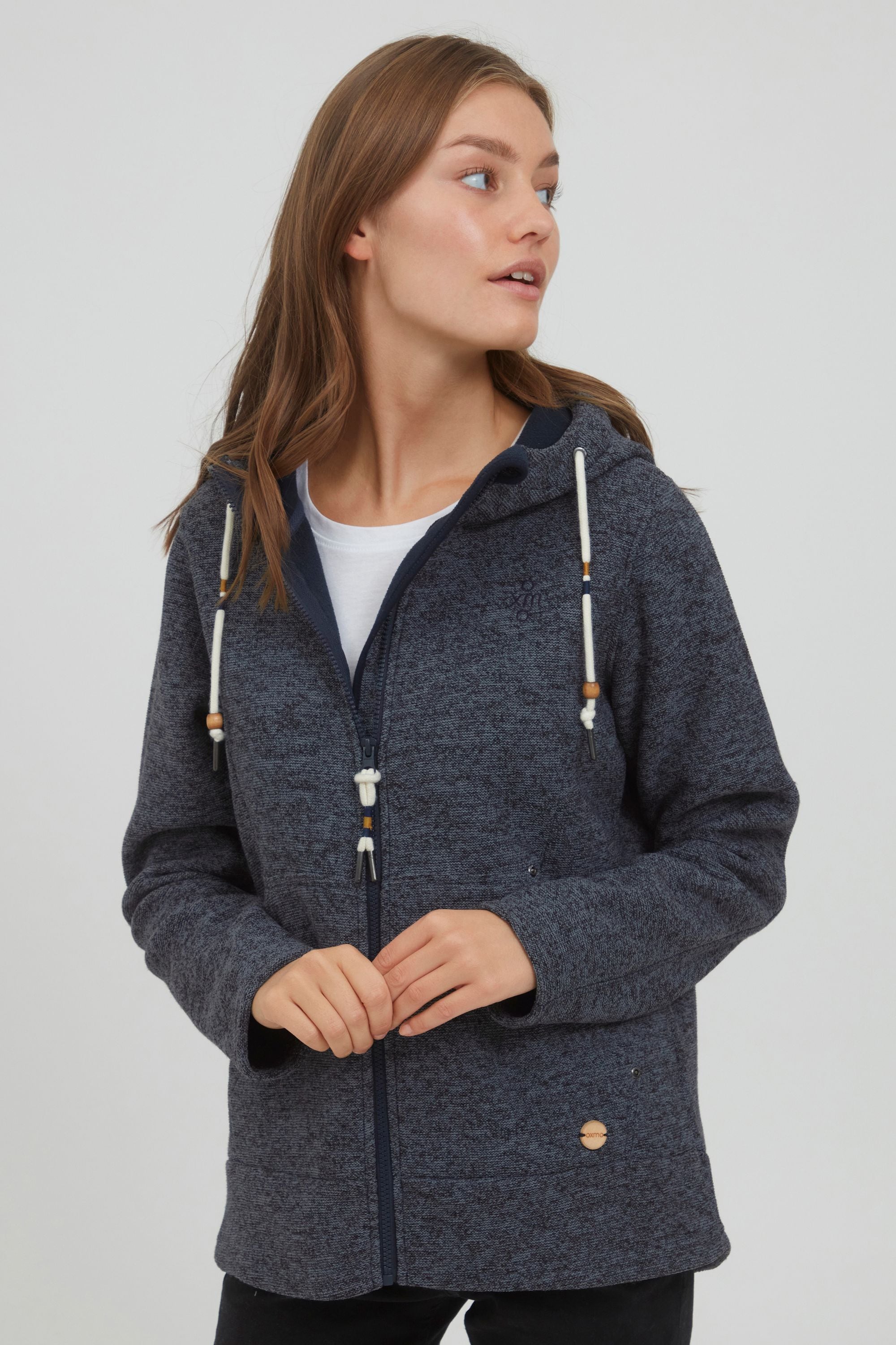 OXMO Strickfleecejacke "Kapuzensweatjacke OXFia", mit Kapuze günstig online kaufen