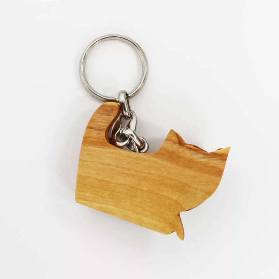Schlüsselanhänger Aus Holz - Katze günstig online kaufen