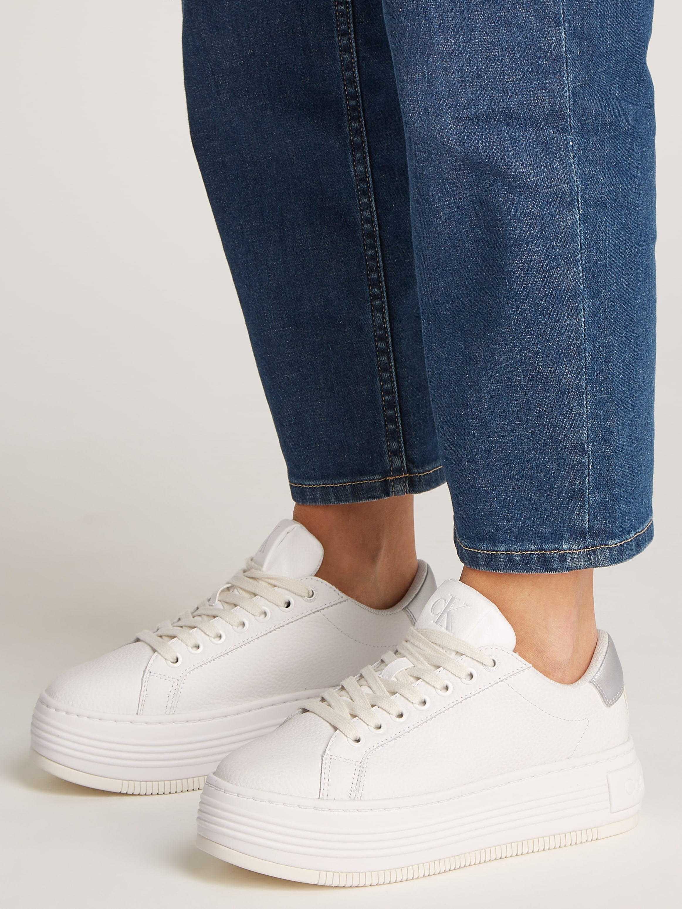 Calvin Klein Jeans Plateausneaker "BOLD FLATF LOW MIX OHB", Schnürschuh, Ha günstig online kaufen