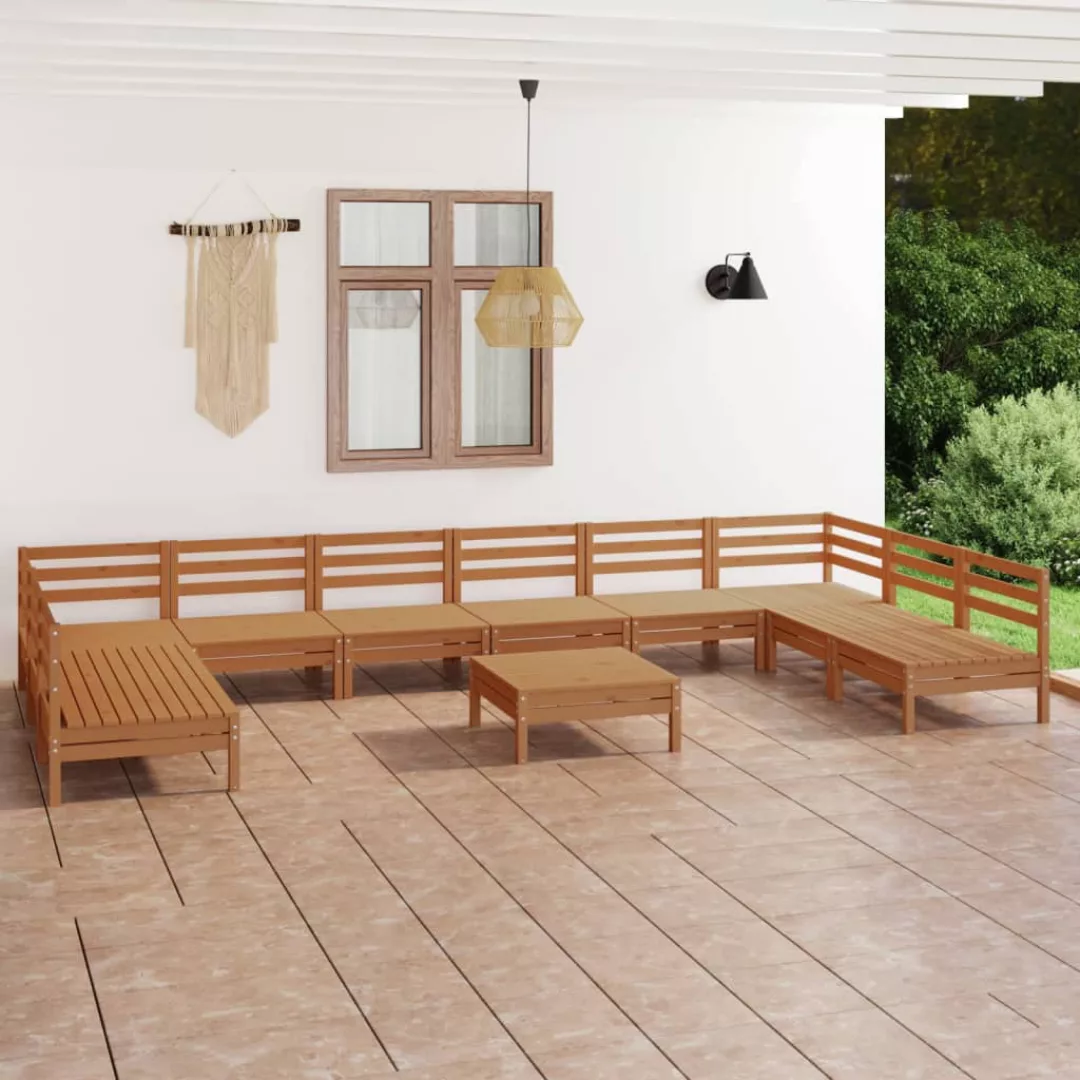 11-tlg. Garten-lounge-set Honigbraun Massivholz Kiefer günstig online kaufen