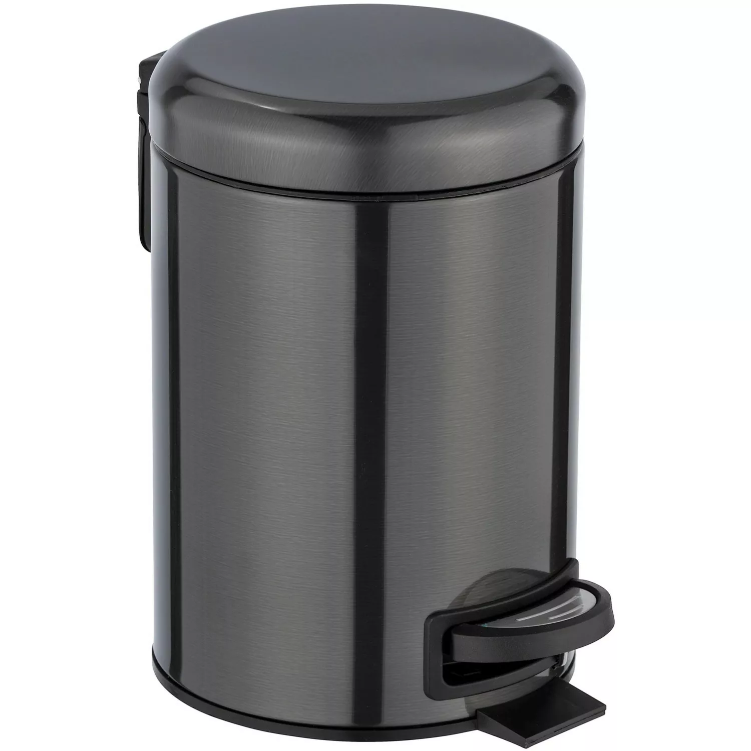 Wenko Kosmetik-Treteimer Leman Metallic-Schwarz 3 l Edelstahl günstig online kaufen