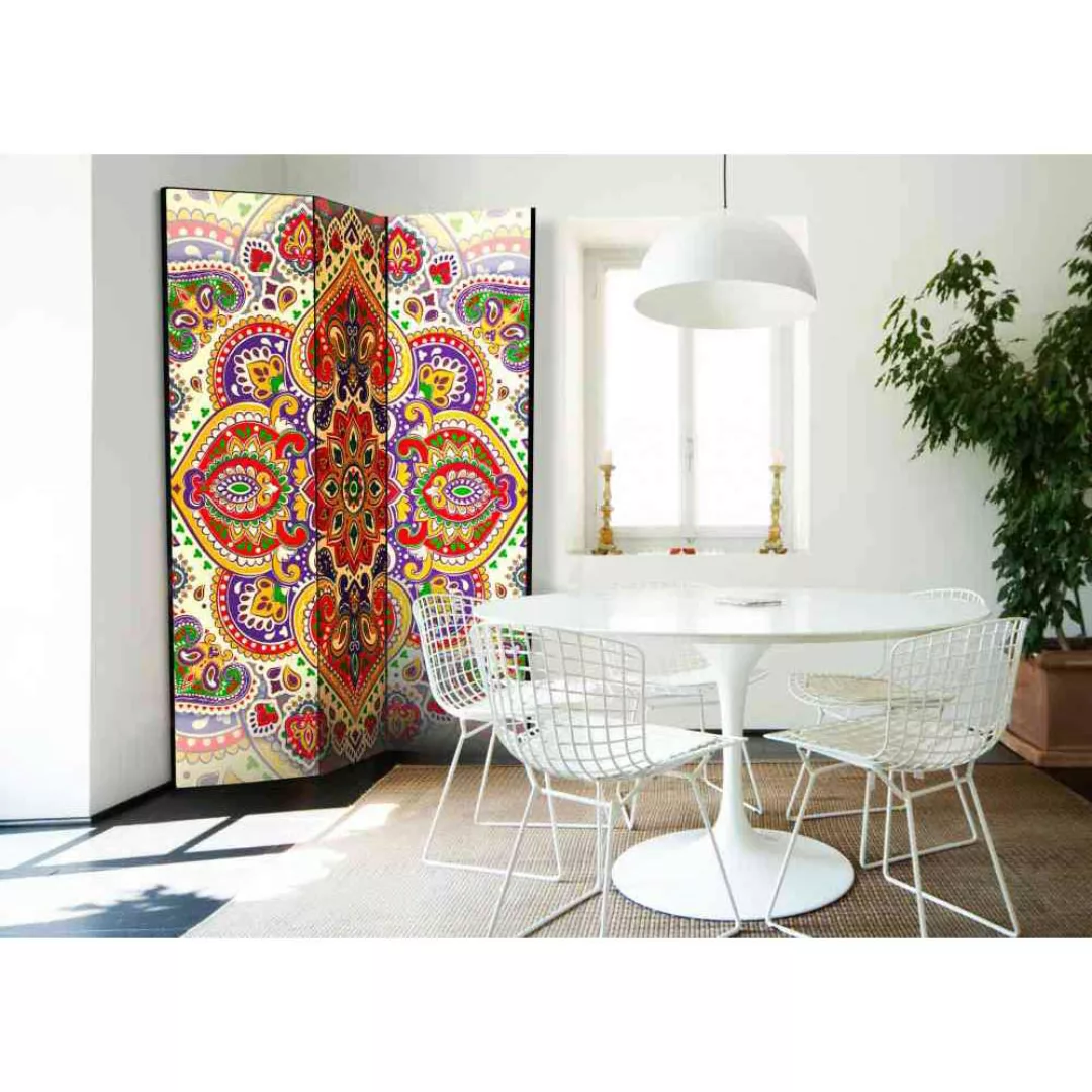 Leinwand Paravent mit Mandala Motiv Bunt günstig online kaufen