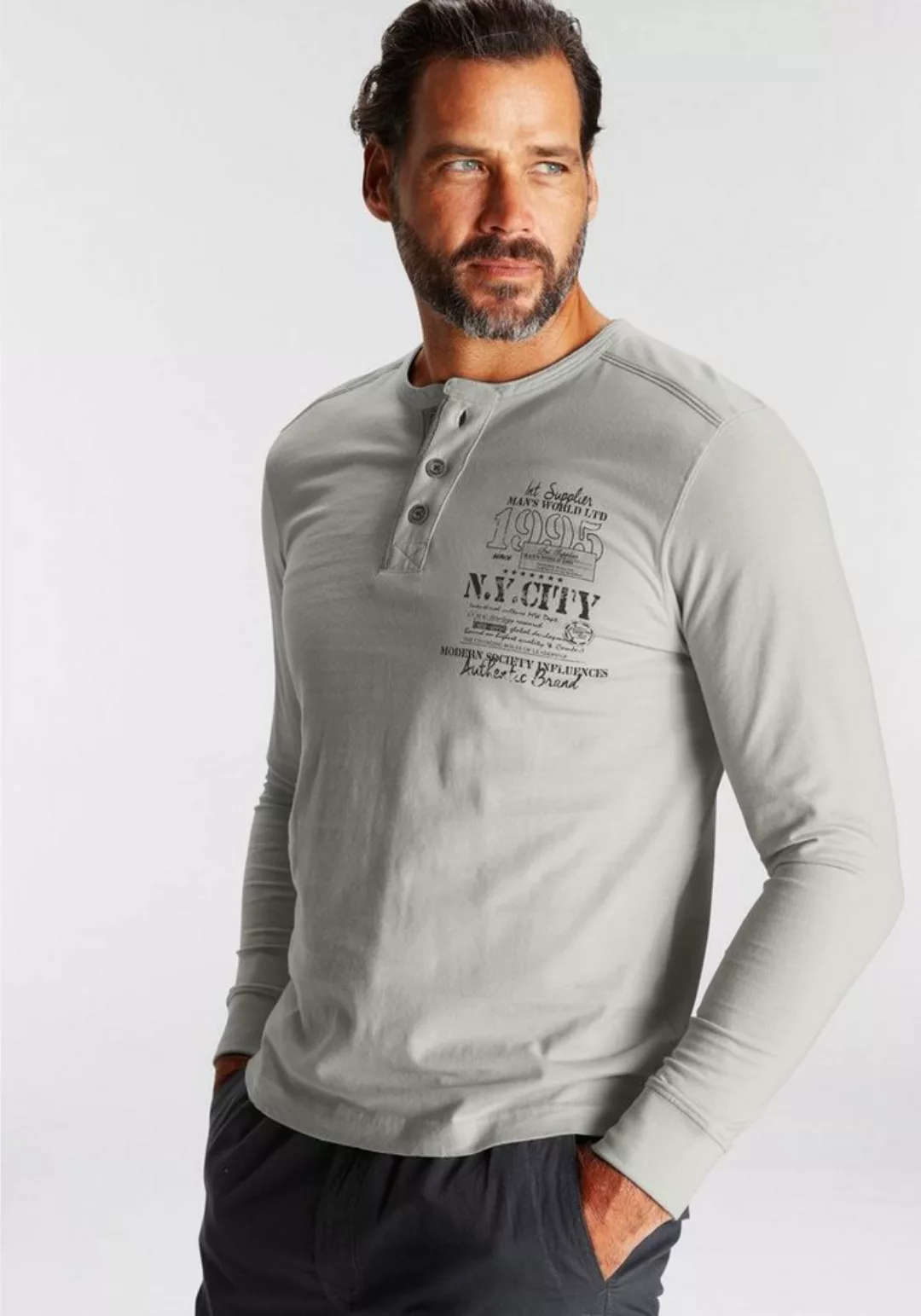 Man's World Henleyshirt günstig online kaufen