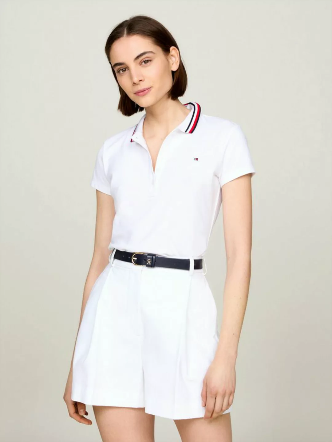 Tommy Hilfiger Poloshirt SLIM GLOBAL STRIPE POLO SS (Global Serie TH WOMEN) günstig online kaufen