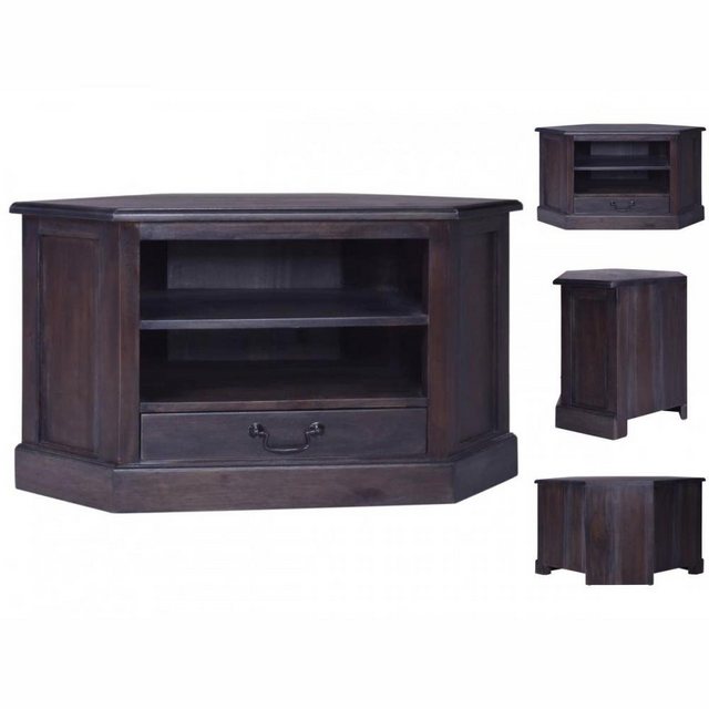 vidaXL TV-Schrank Eck-TV-Schrank Hellschwarz 80x40x49 cm Massivholz Mahagon günstig online kaufen