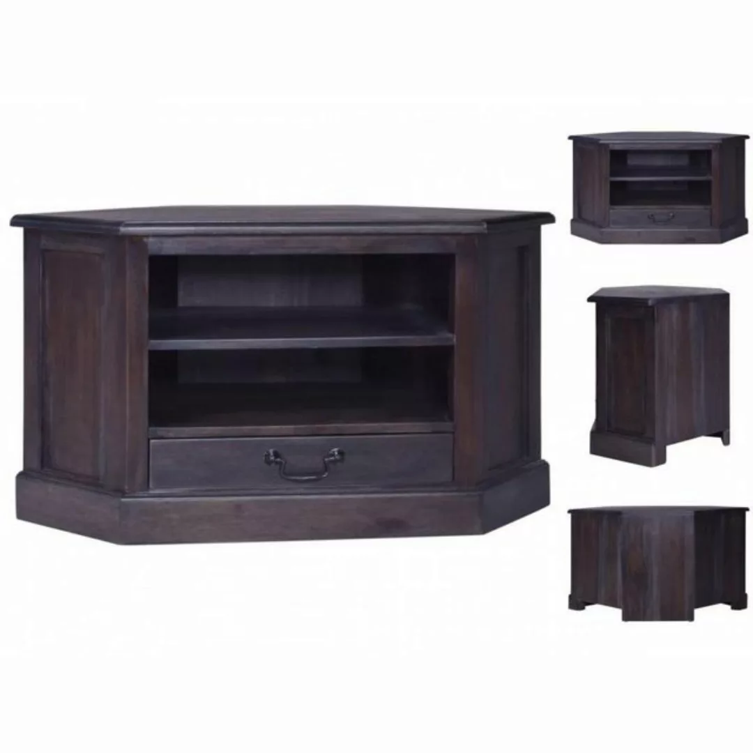 vidaXL TV-Schrank EckSchrank TV Schrank Hellschwarz 80x40x49 cm Massivholz günstig online kaufen