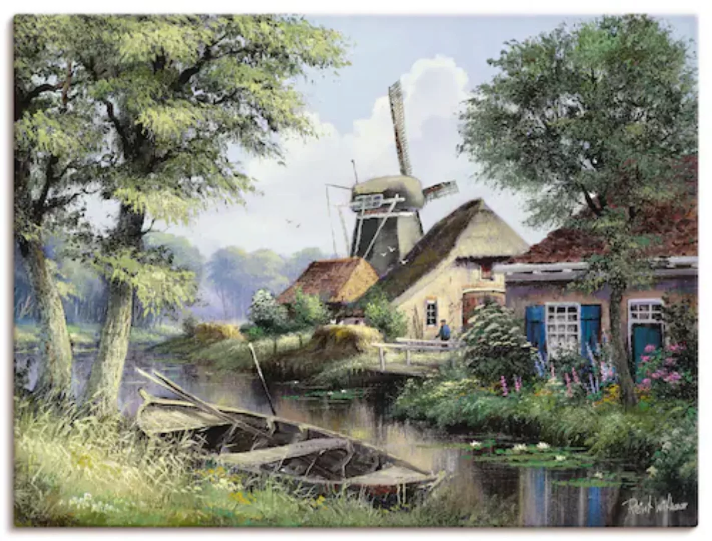 Artland Leinwandbild "Die Mühle", Gebäude, (1 St.), auf Keilrahmen gespannt günstig online kaufen