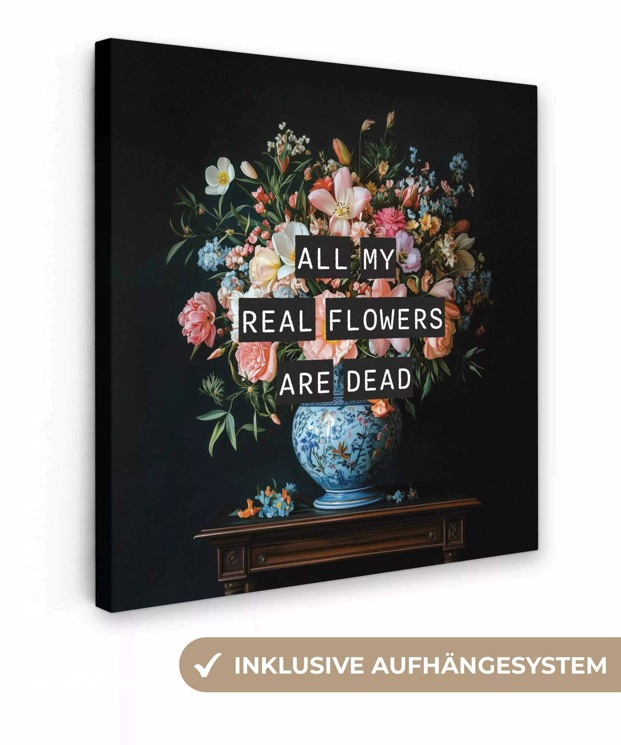 OneMillionCanvasses® Leinwandbild Blumen - Kunst - günstig online kaufen