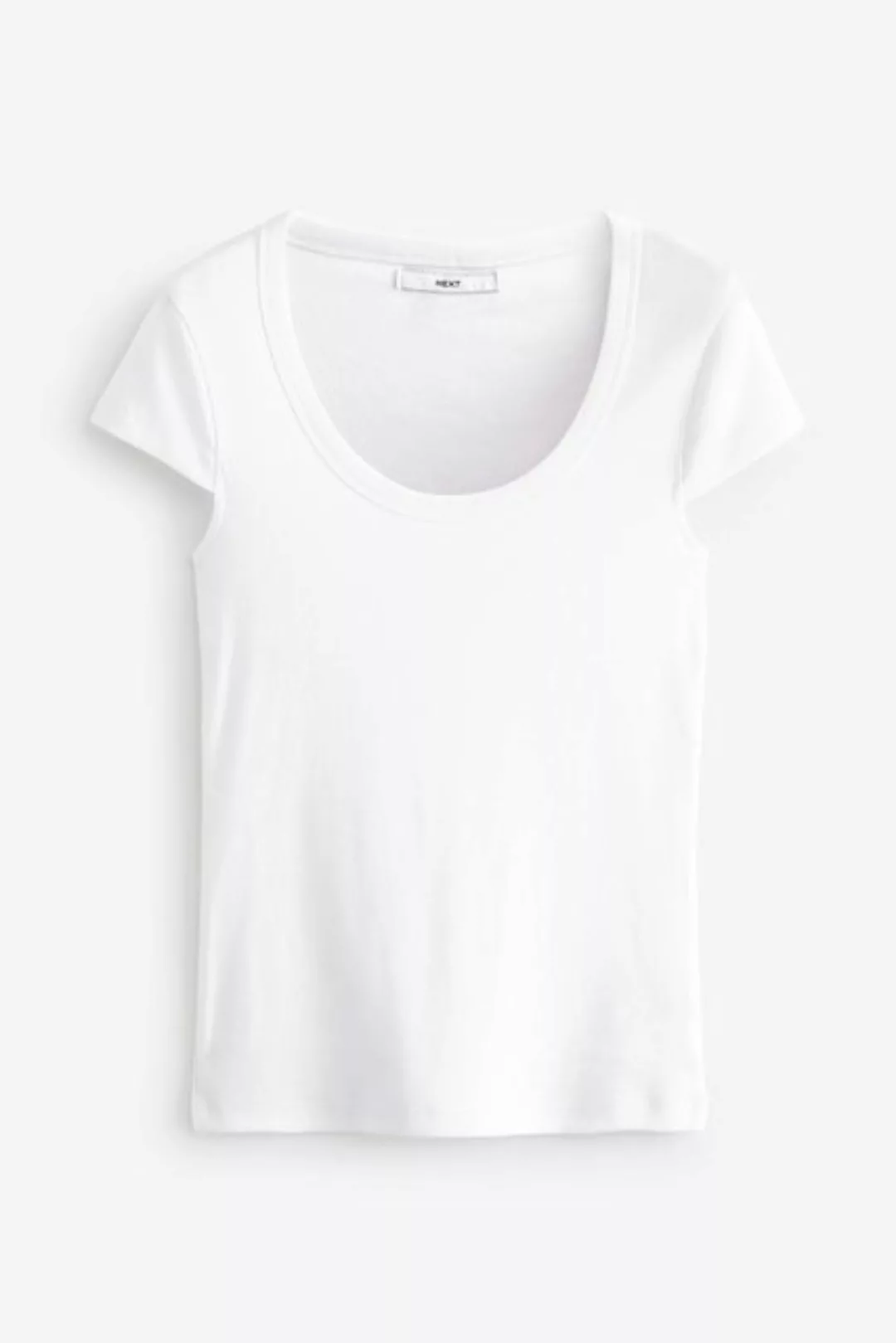 Next T-Shirt Slim Fit geripptes T-Shirt mit U-Ausschnitt (1-tlg) günstig online kaufen