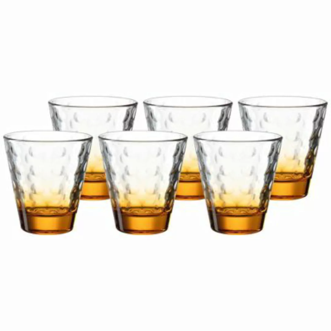 LEONARDO OPTIC Trinkglas klein 215 ml mit orangenem Boden 6er Set Trinkgläs günstig online kaufen