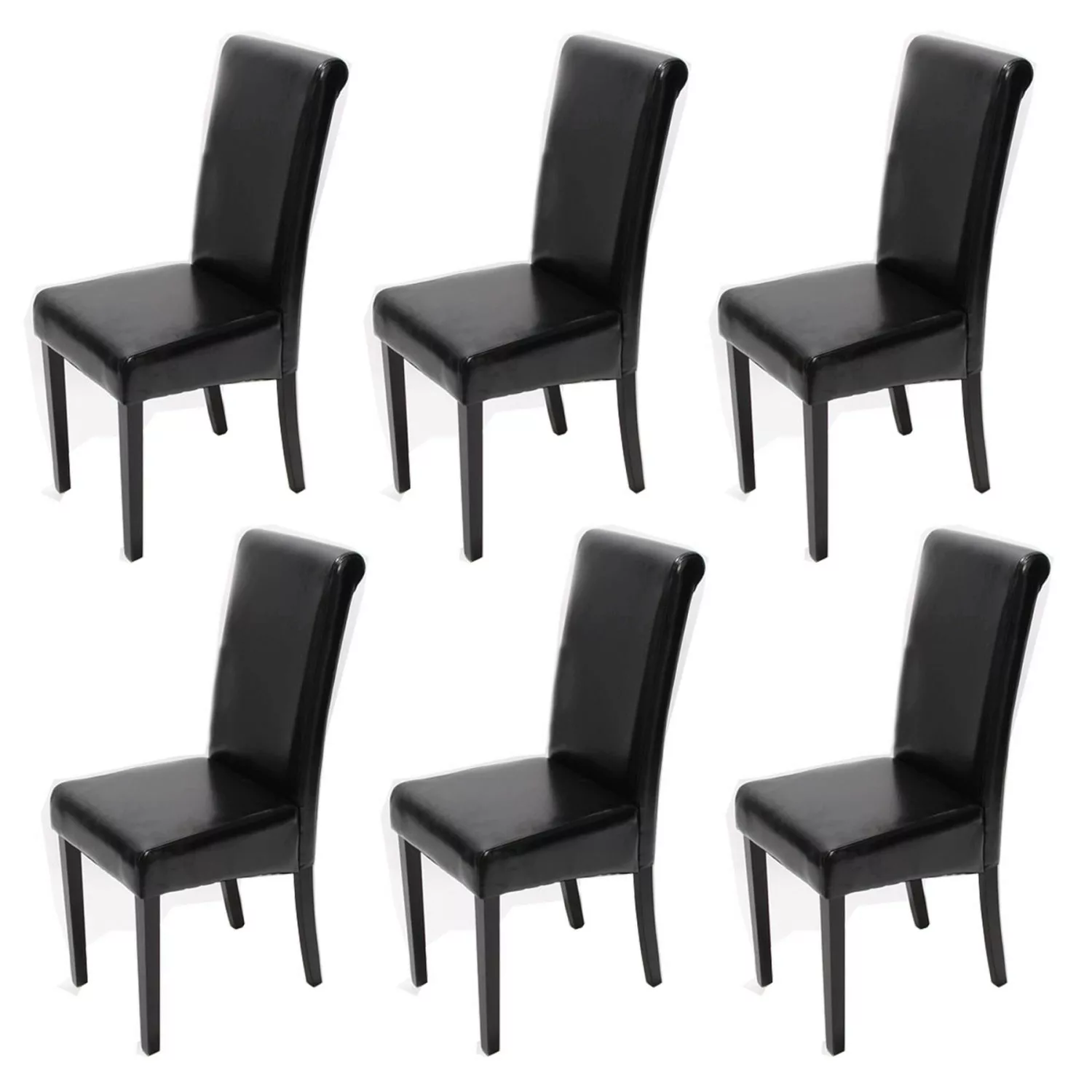 MCW Esszimmerstuhl Lecce II 6er-Set Schwarz Dunkle Beine günstig online kaufen