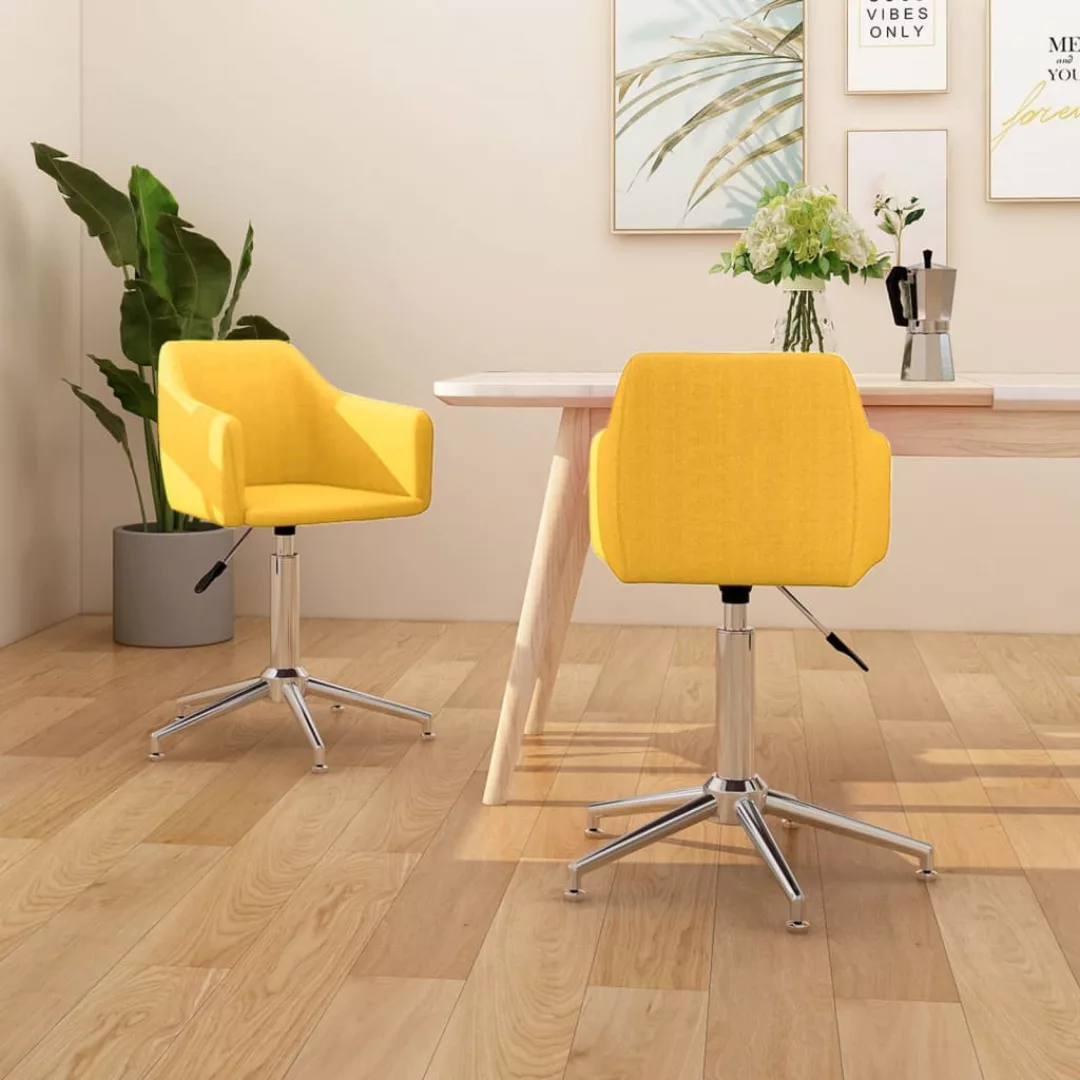 Esszimmerstühle 2 Stk. Drehbar Gelb Stoff günstig online kaufen