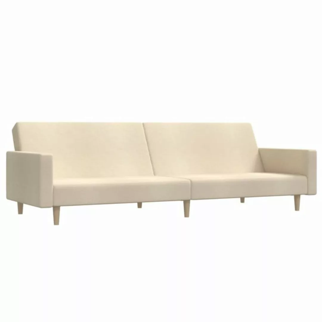 vidaXL Sofa Schlafsofa 2-Sitzer Creme Stoff günstig online kaufen