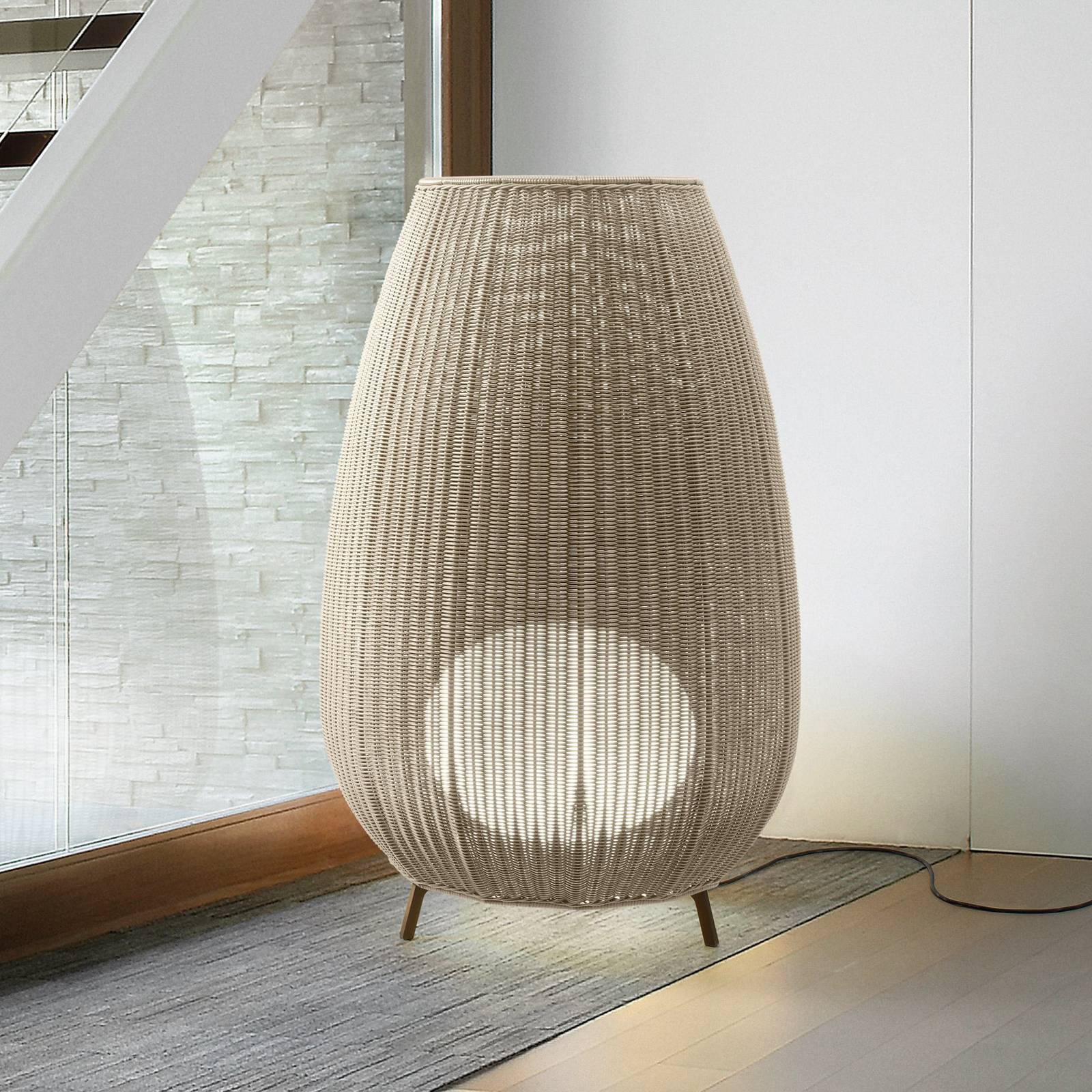 Bover LED-Terrassenleuchte Amphora, 123 cm grafitbraun/beige günstig online kaufen