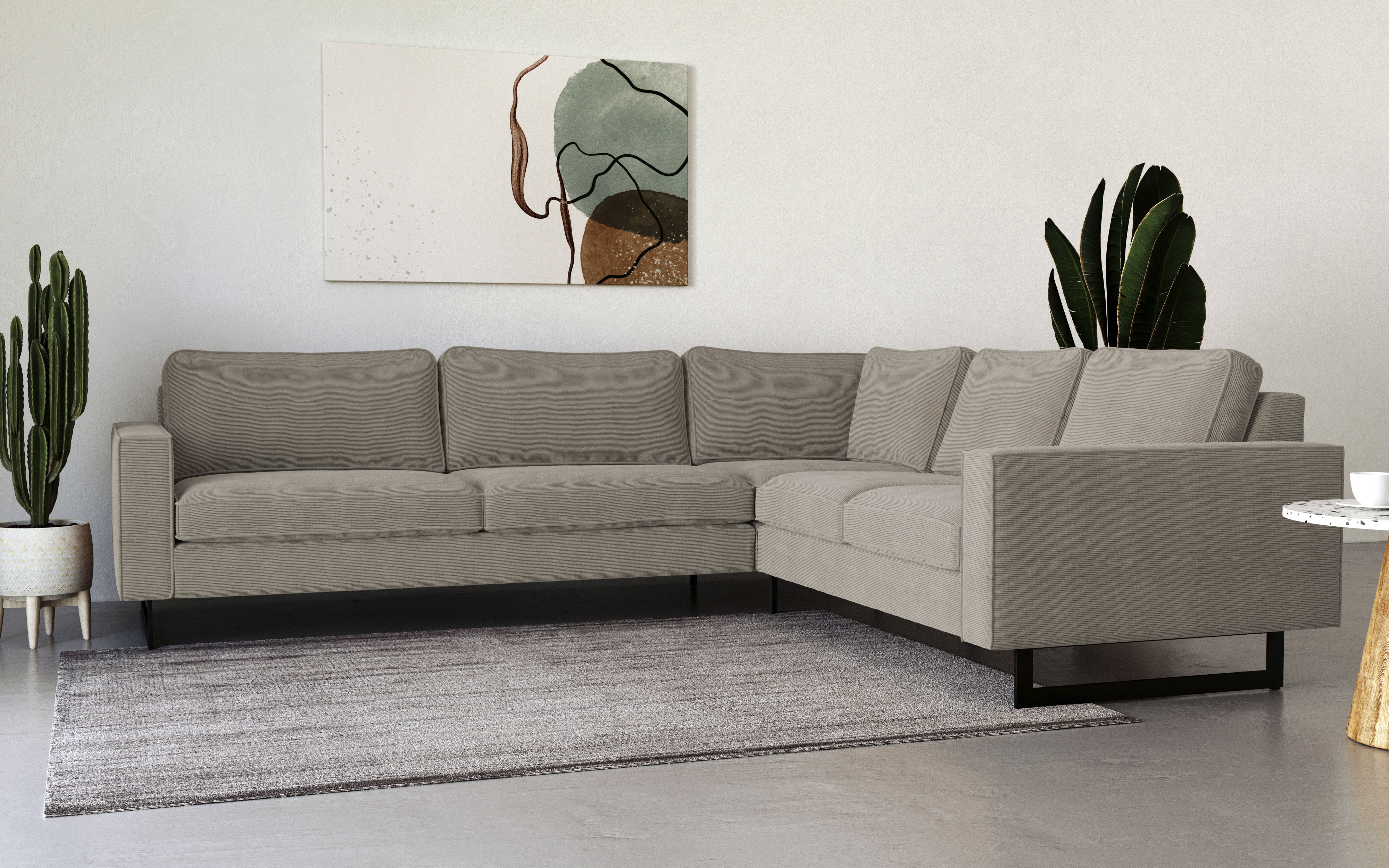 Places of Style Ecksofa "Pinto, 250/290 cm, langer Schenkel, XXL, Ottomane" günstig online kaufen