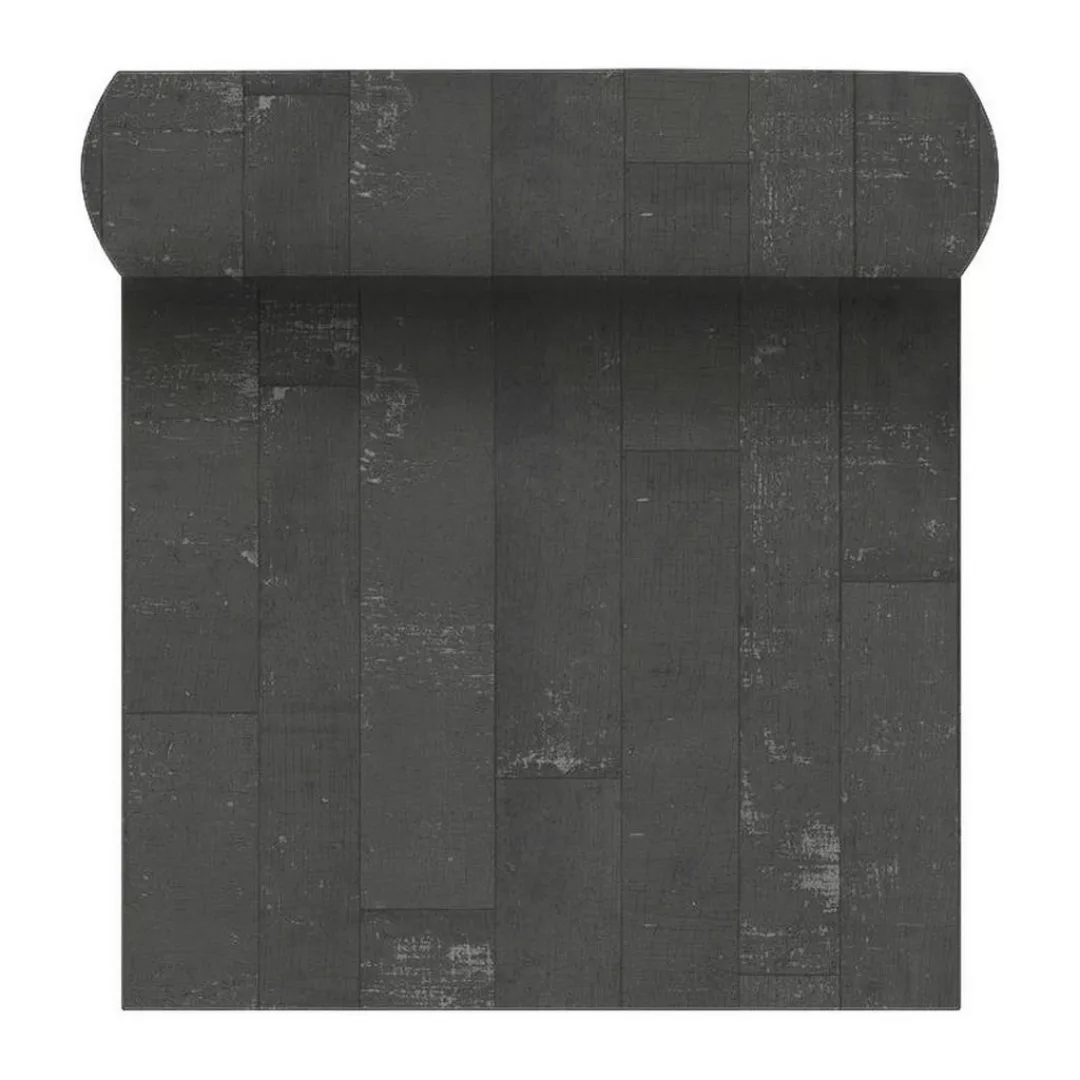 Erfurt Vliestapete Holzoptik schwarz B/L: ca. 53x1005 cm günstig online kaufen