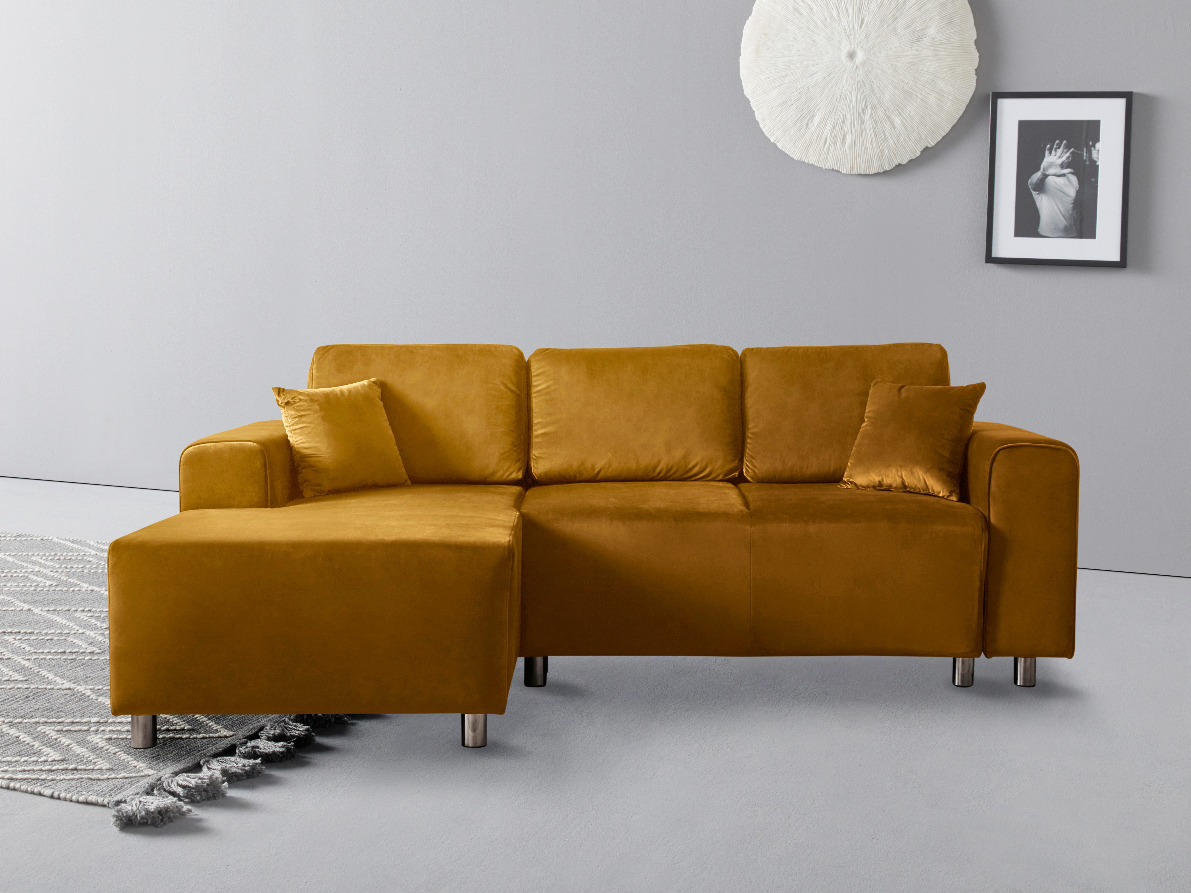 Home affaire Ecksofa "Györ", L-Form, wahlweise mit Bettfunktion und Bettkas günstig online kaufen