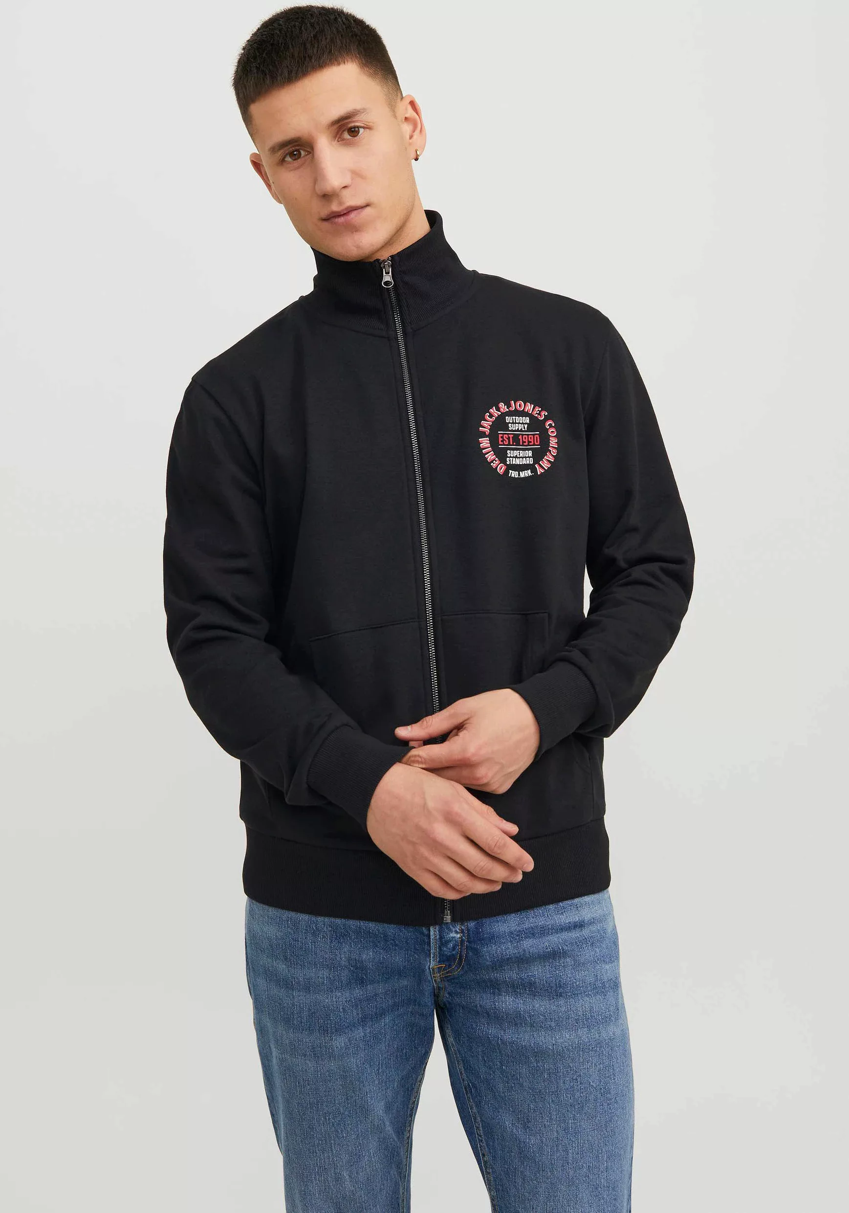 Jack & Jones Sweatjacke JJ JJANDY SWEAT ZIP HIGH NECK günstig online kaufen