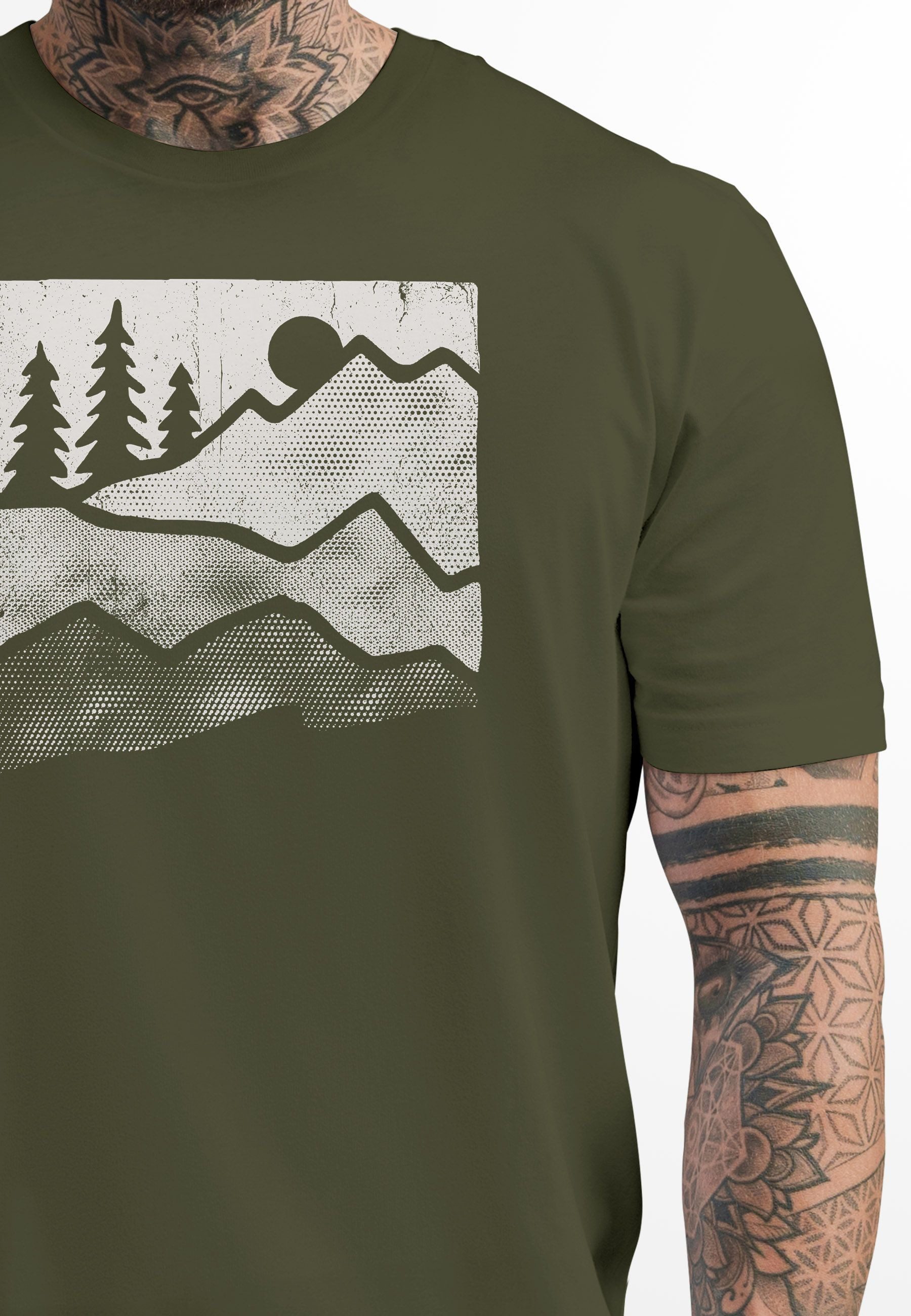 Neverless Print-Shirt Herren T-Shirt Berge Natur günstig online kaufen