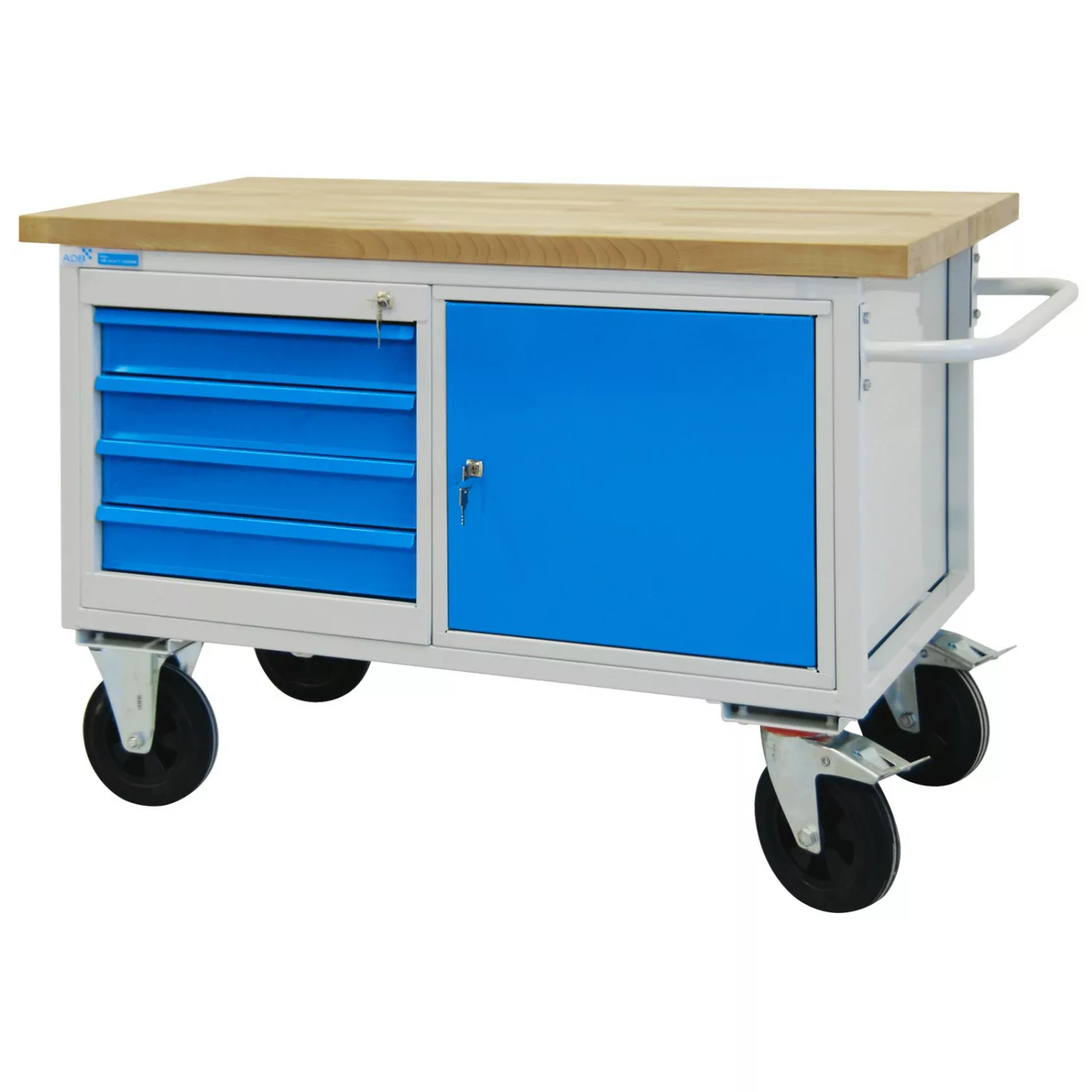 PROREGAL Mobile Werkbank Rhino mit 4 Schubladen Tür HxBxT 83 x 130 x 60 cm günstig online kaufen